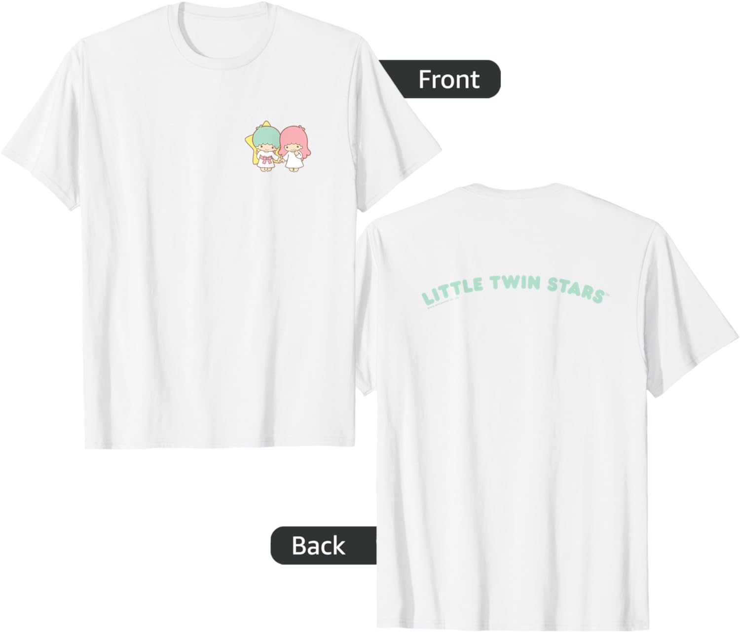 Little Twin Stars Front and Back Logo T-Shirt for Cute Fashion Lovers - 12
