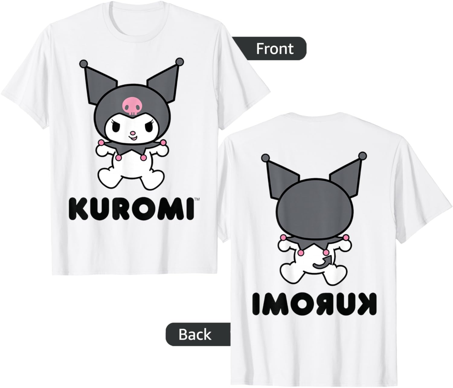 Sanrio Kuromi Character Grey T-Shirt for Cute and Stylish Outfits - 6