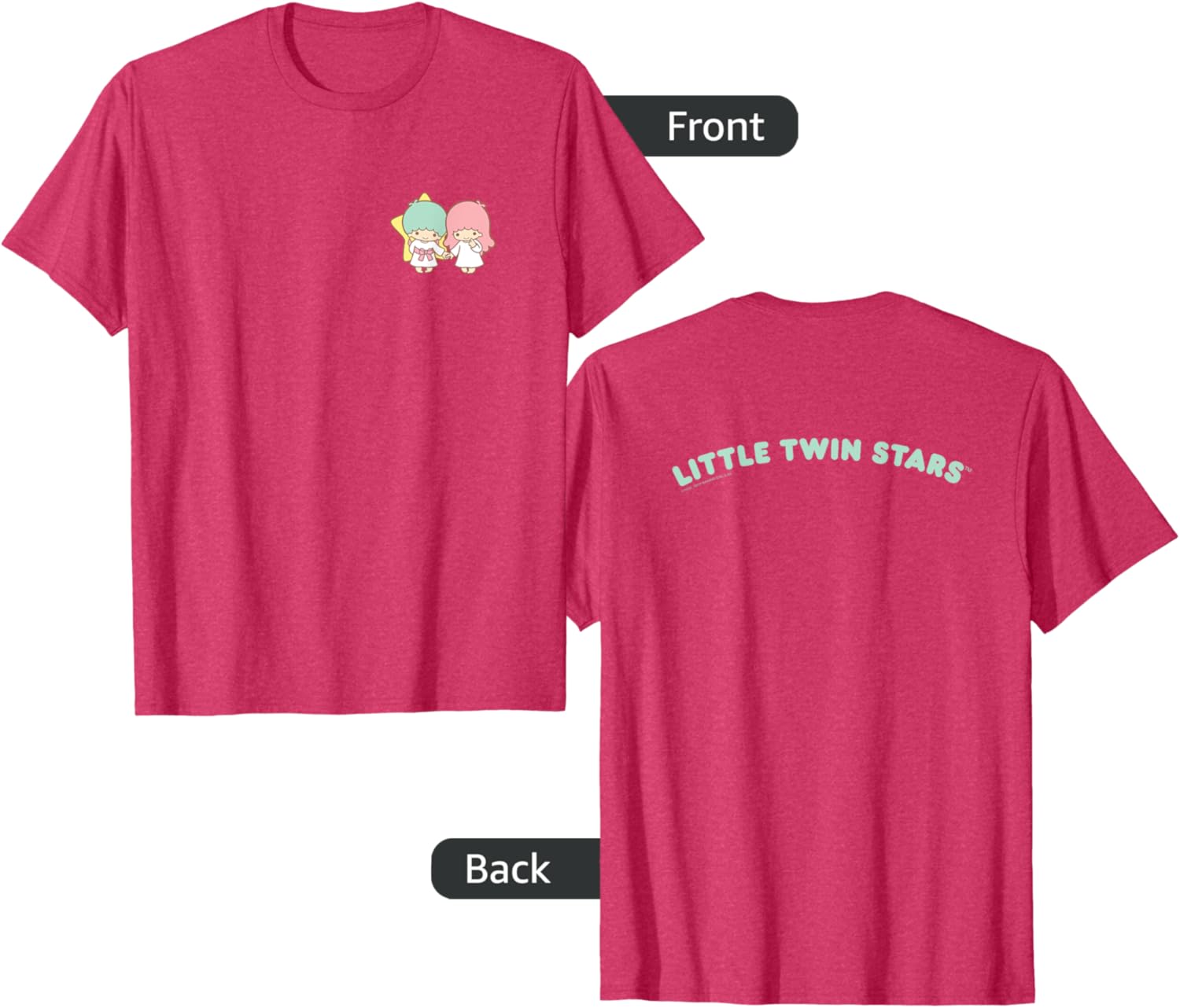 Little Twin Stars Front and Back Logo T-Shirt for Cute Fashion Lovers - 2