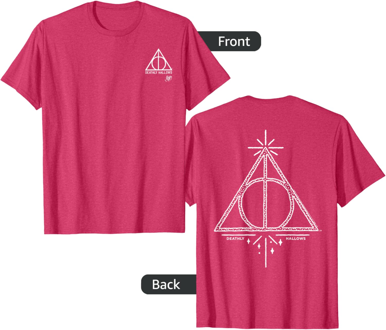 Harry Potter Deathly Hallows Pocket Icon T-Shirt Front & Back Design - 2
