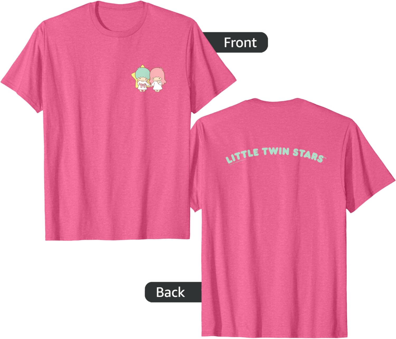 Little Twin Stars Front and Back Logo T-Shirt for Cute Fashion Lovers - 1