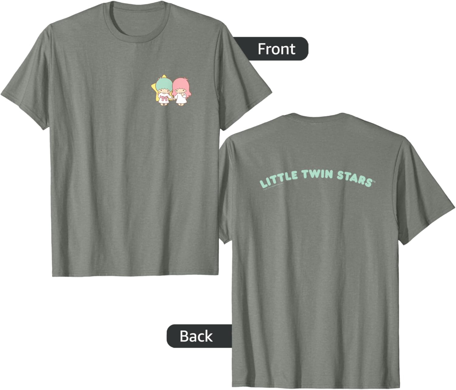 Little Twin Stars Front and Back Logo T-Shirt for Cute Fashion Lovers - 10