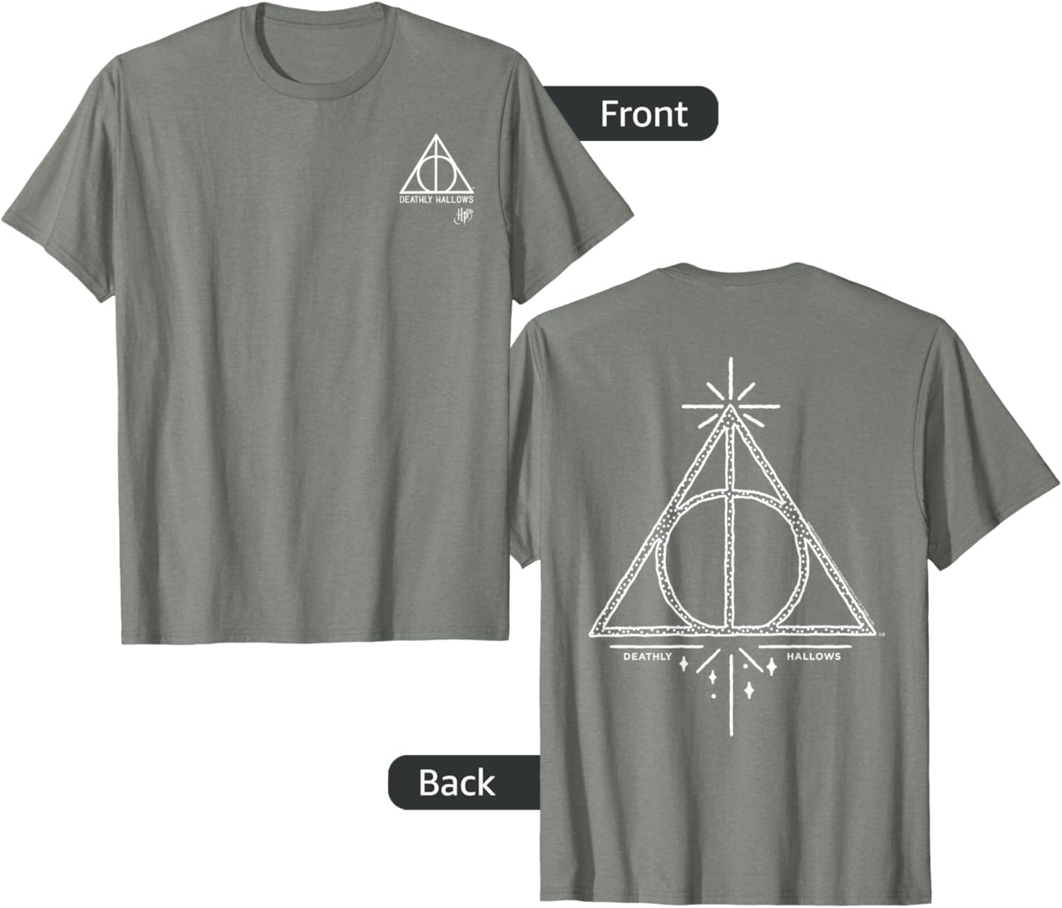 Harry Potter Deathly Hallows Pocket Icon T-Shirt Front & Back Design - 7