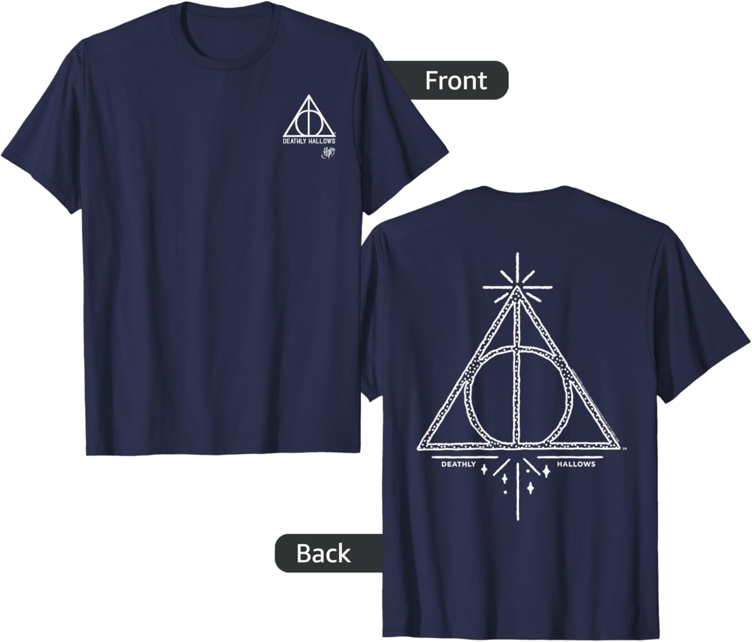 Harry Potter Deathly Hallows Pocket Icon T-Shirt Front & Back Design - 1