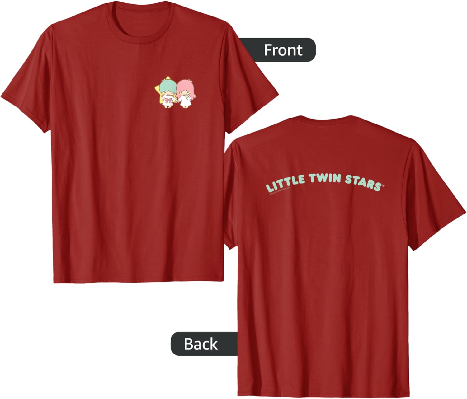 Little Twin Stars Front and Back Logo T-Shirt for Cute Fashion Lovers - 3