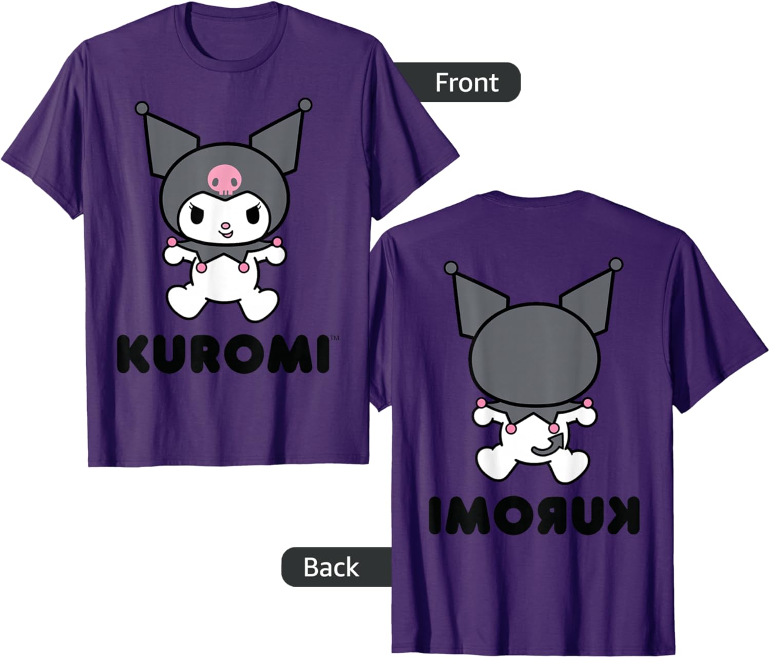 Sanrio Kuromi Character Grey T-Shirt for Cute and Stylish Outfits - 5