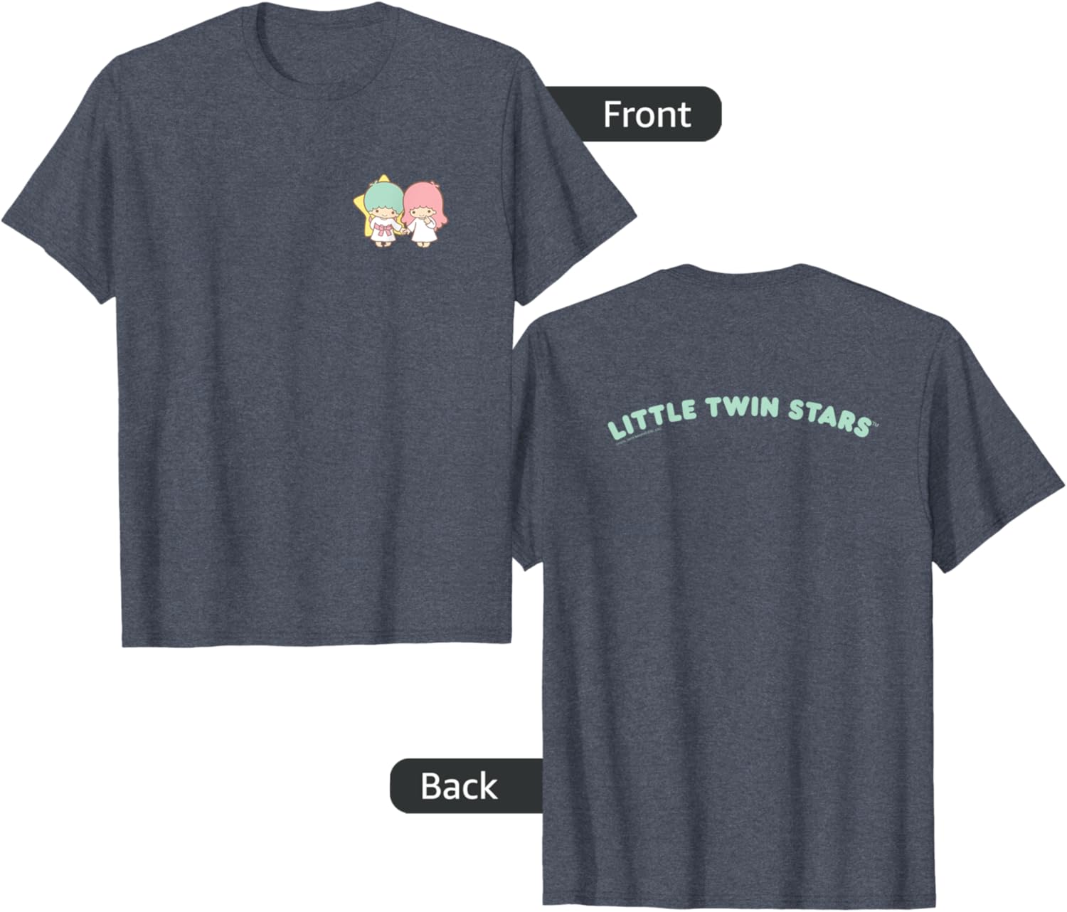Little Twin Stars Front and Back Logo T-Shirt for Cute Fashion Lovers - 17
