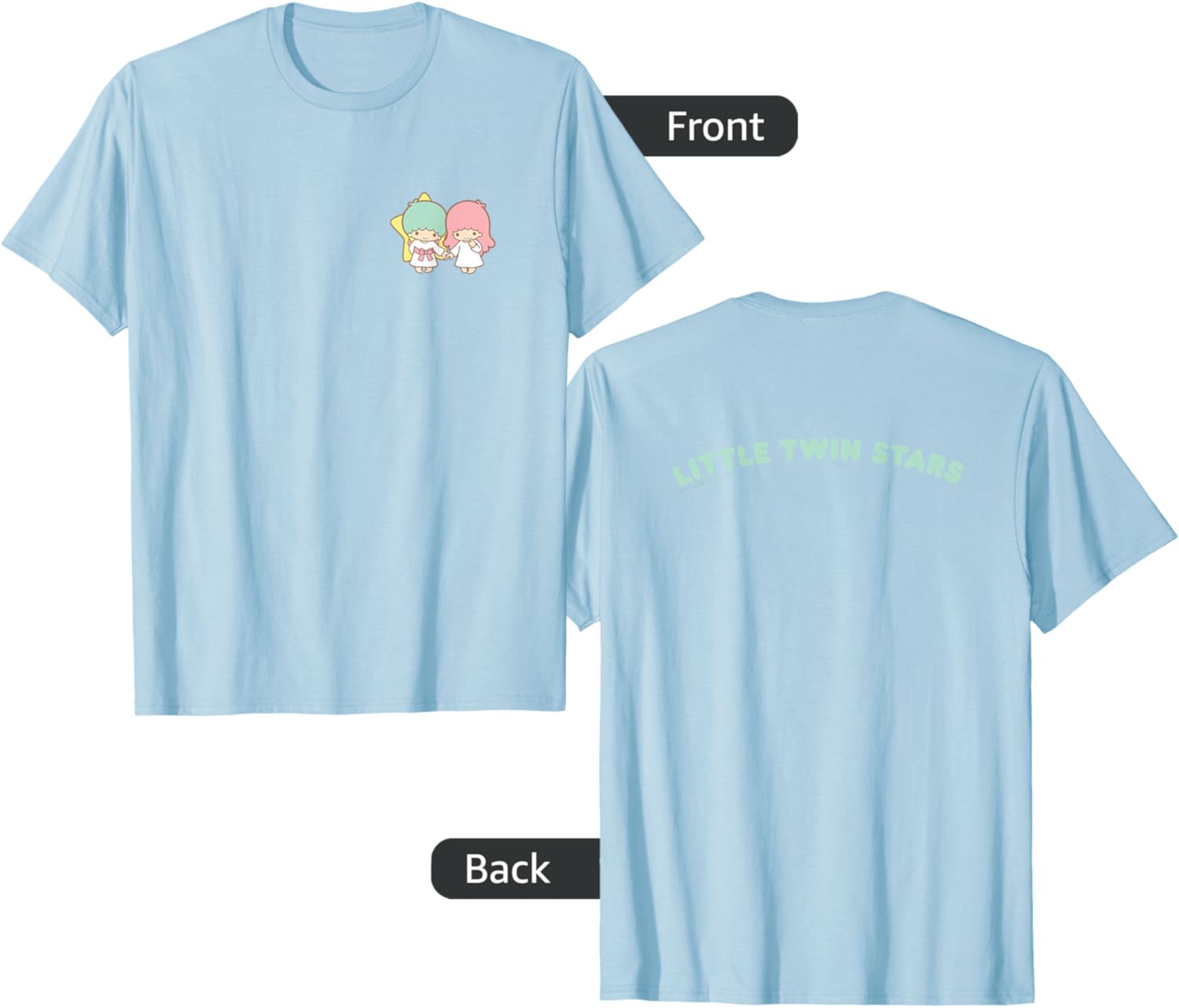Little Twin Stars Front and Back Logo T-Shirt for Cute Fashion Lovers - 6