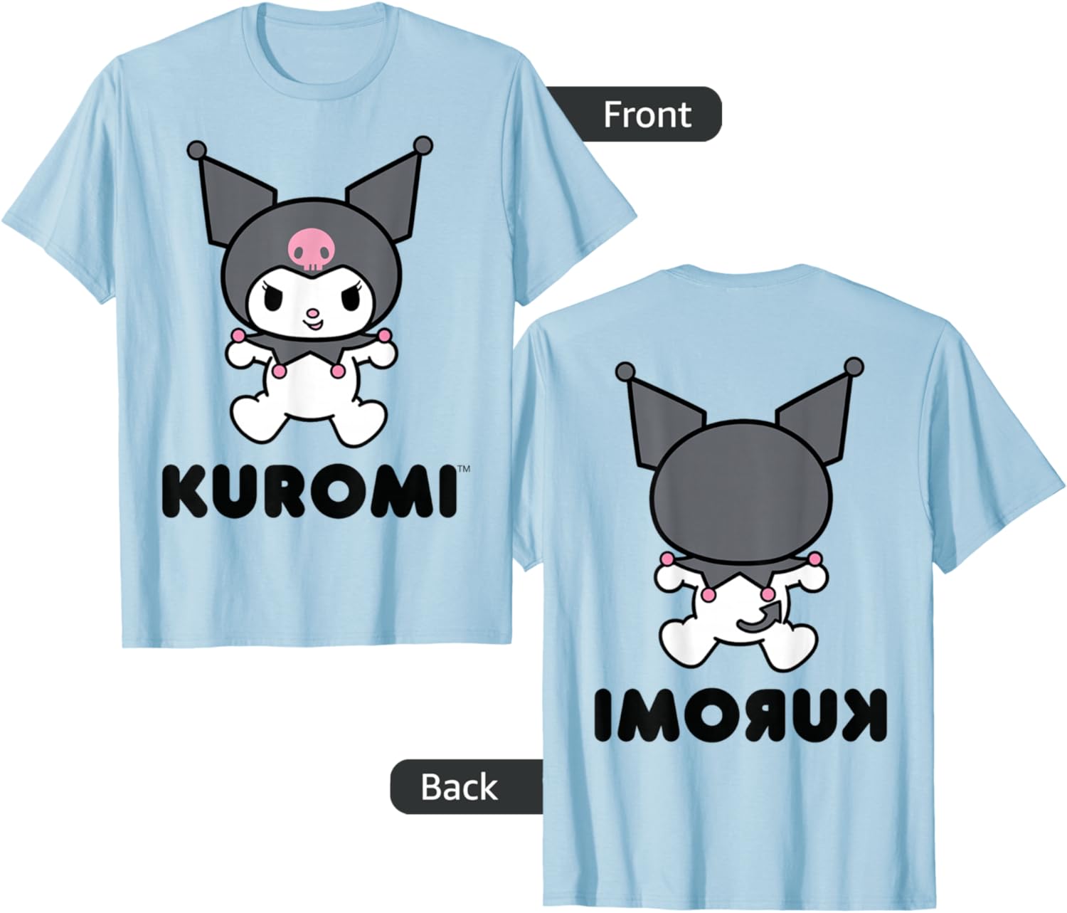 Sanrio Kuromi Character Grey T-Shirt for Cute and Stylish Outfits - 4