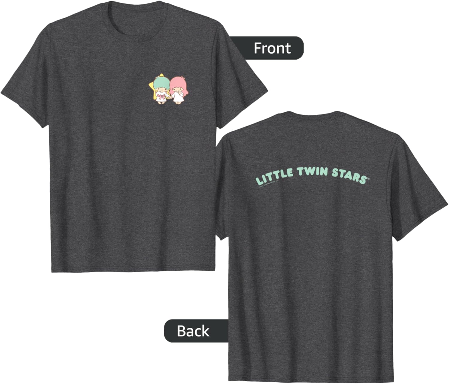 Little Twin Stars Front and Back Logo T-Shirt for Cute Fashion Lovers - 18