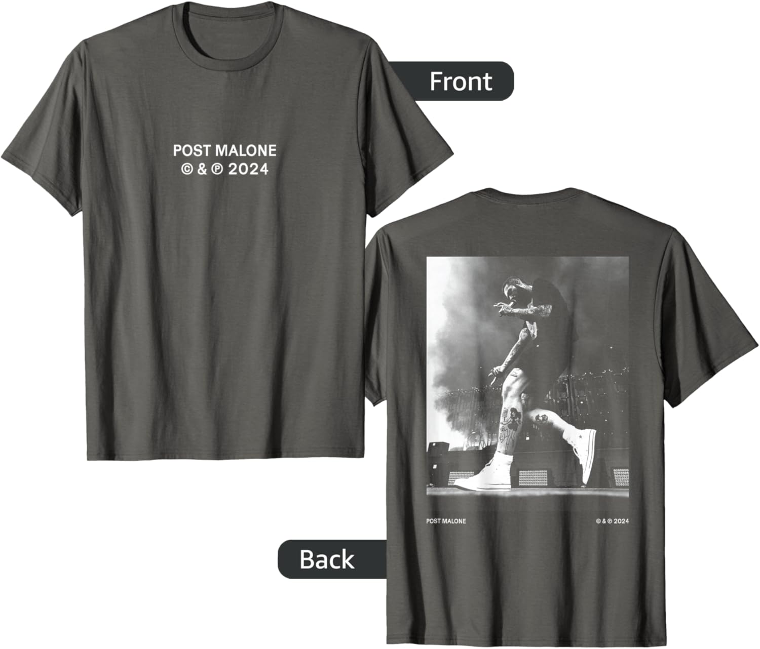 Official Post Malone Stage Photo Back T-Shirt for Music Fans and Collectors - 1