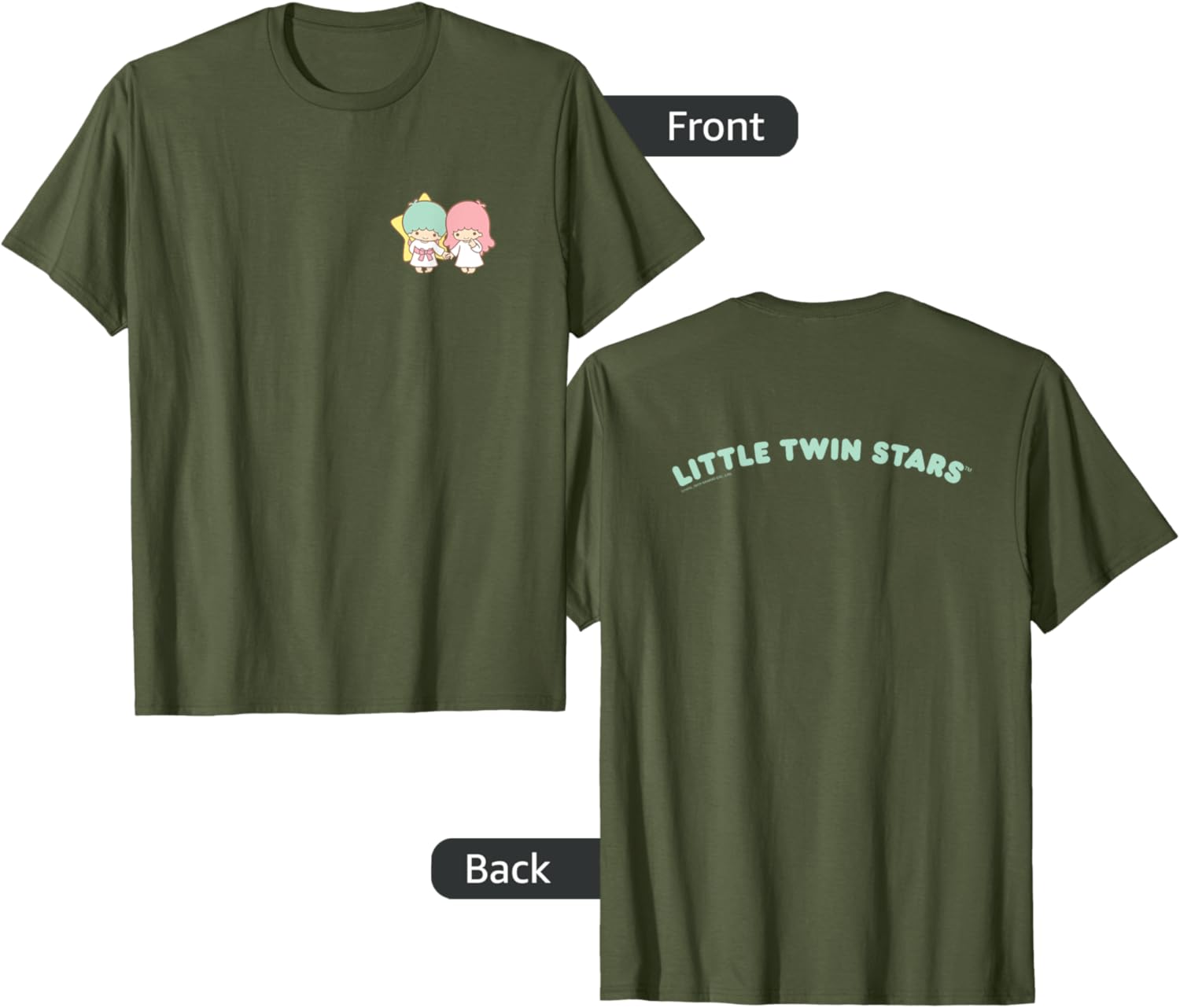 Little Twin Stars Front and Back Logo T-Shirt for Cute Fashion Lovers - 8