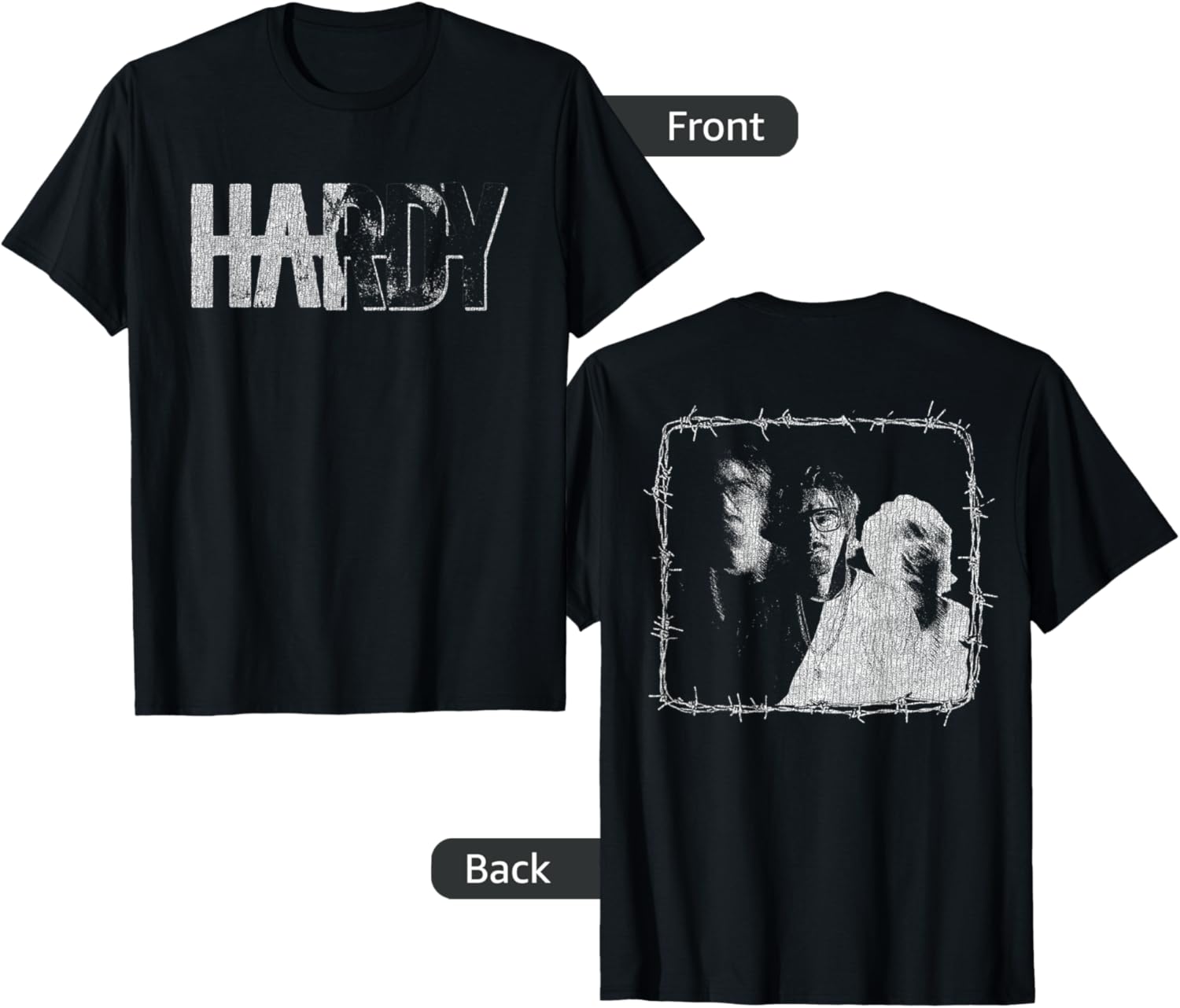 Official HARDY Barbed Wire Graphic T-Shirt for Casual Style and Comfort - 2