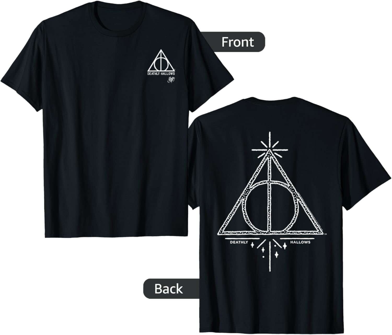 Harry Potter Deathly Hallows Pocket Icon T-Shirt Front & Back Design - 6