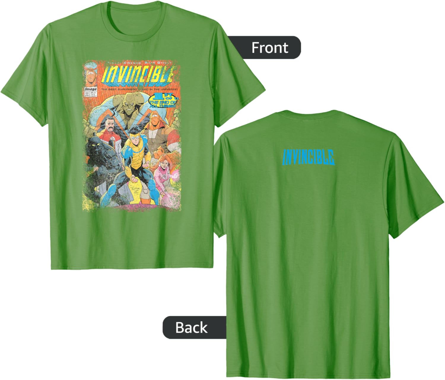 Invincible Distressed Cover Homage T-Shirt for Stylish Casual Wear - 6