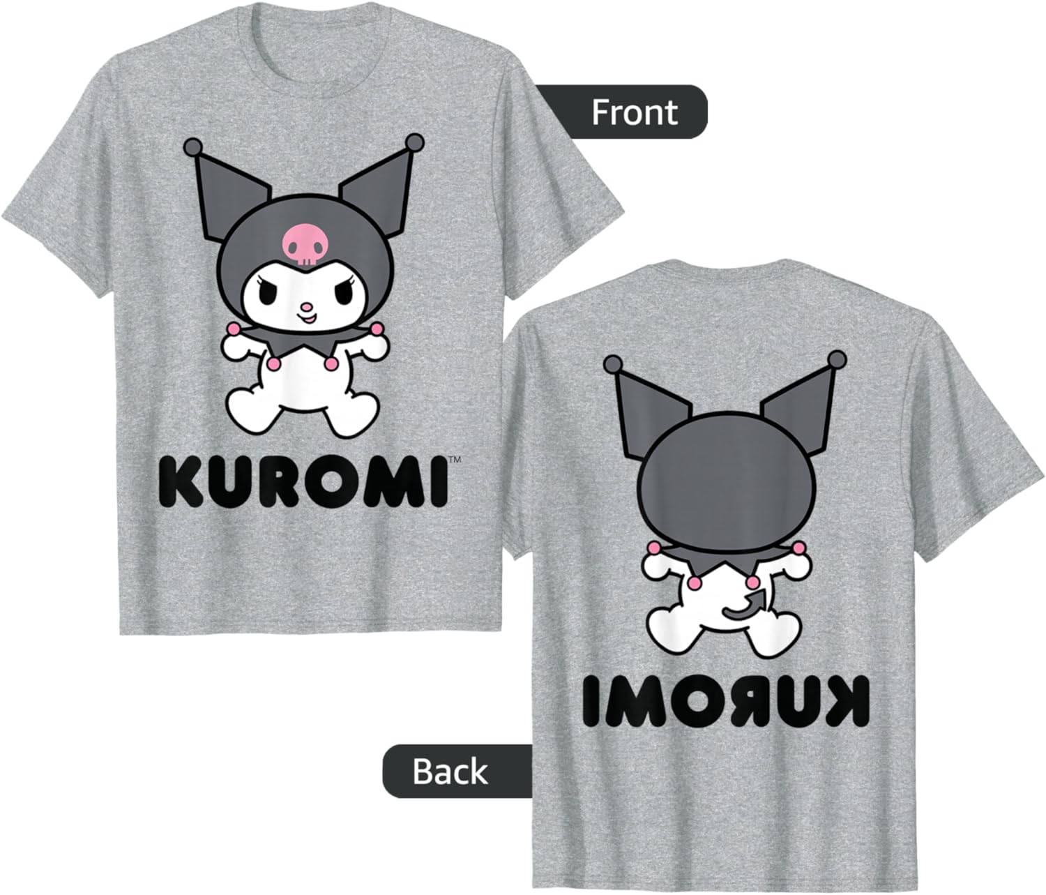 Sanrio Kuromi Character Grey T-Shirt for Cute and Stylish Outfits - 10
