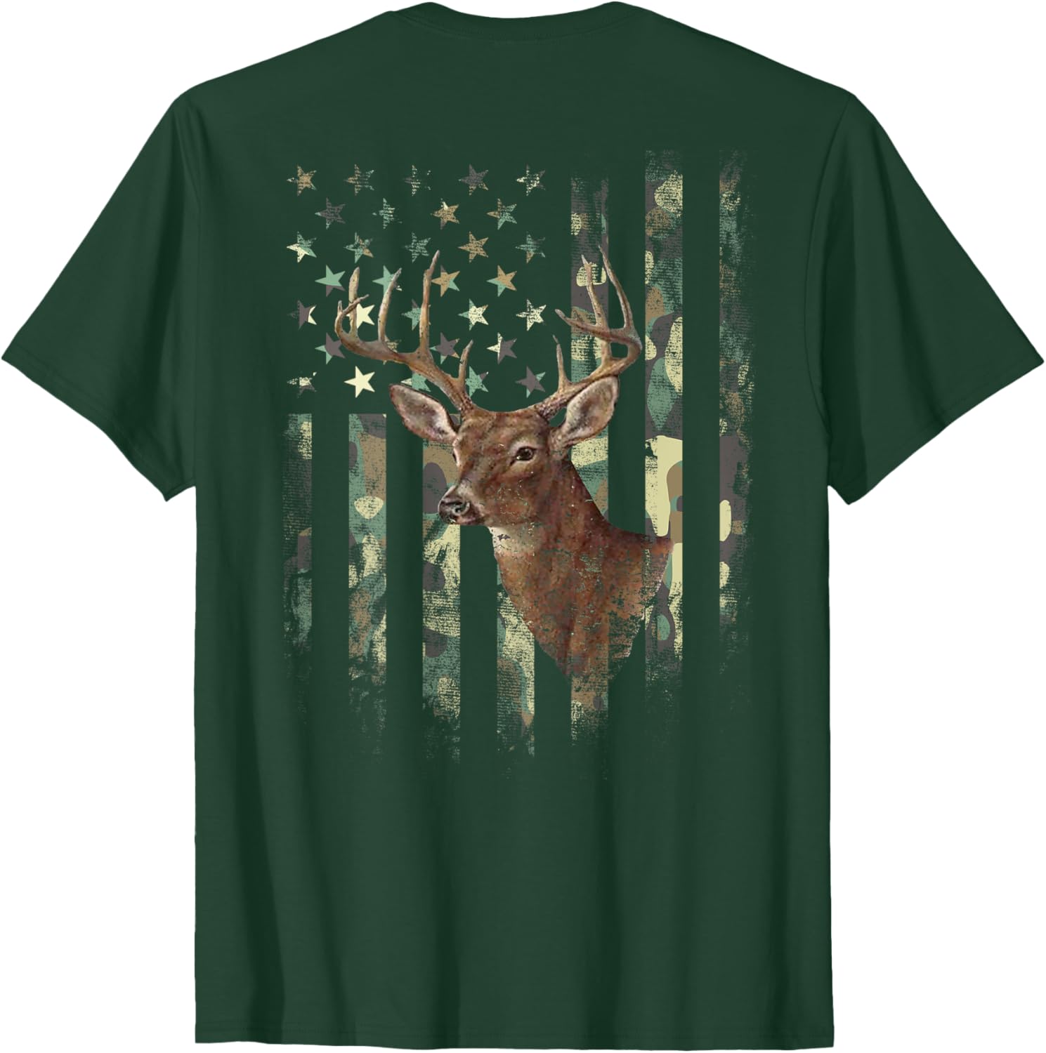 American Flag Deer Hunting Camo T-Shirt for Men, Women, and Kids - 19