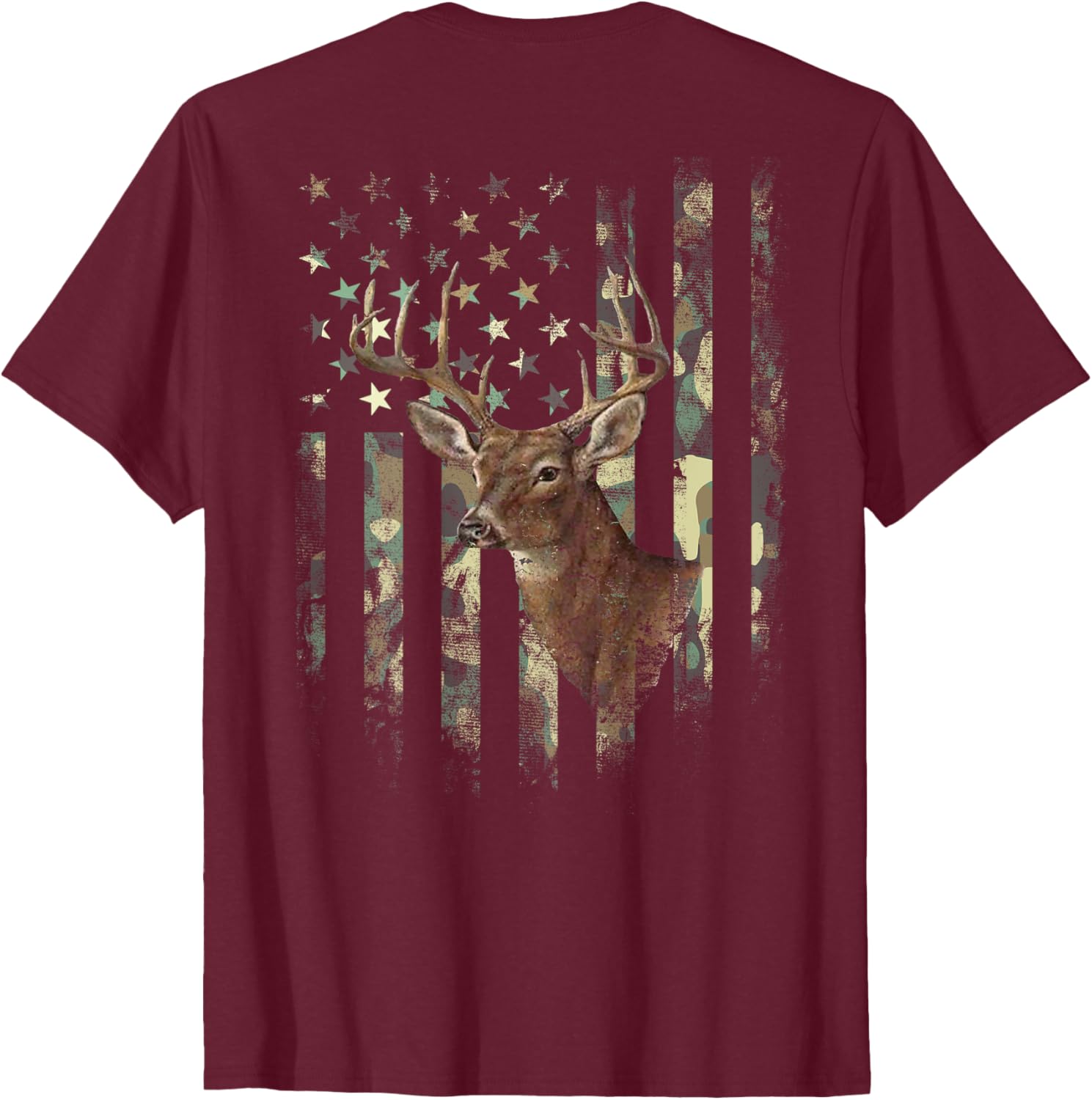 American Flag Deer Hunting Camo T-Shirt for Men, Women, and Kids - 20