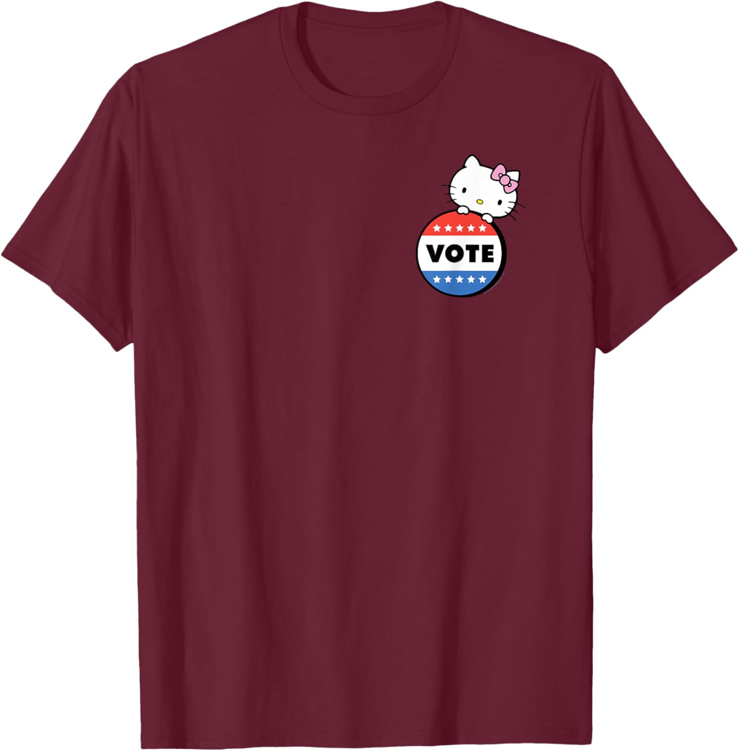 Hello Kitty Vote Button T-Shirt for Fun Fashion and Cute Style - 16
