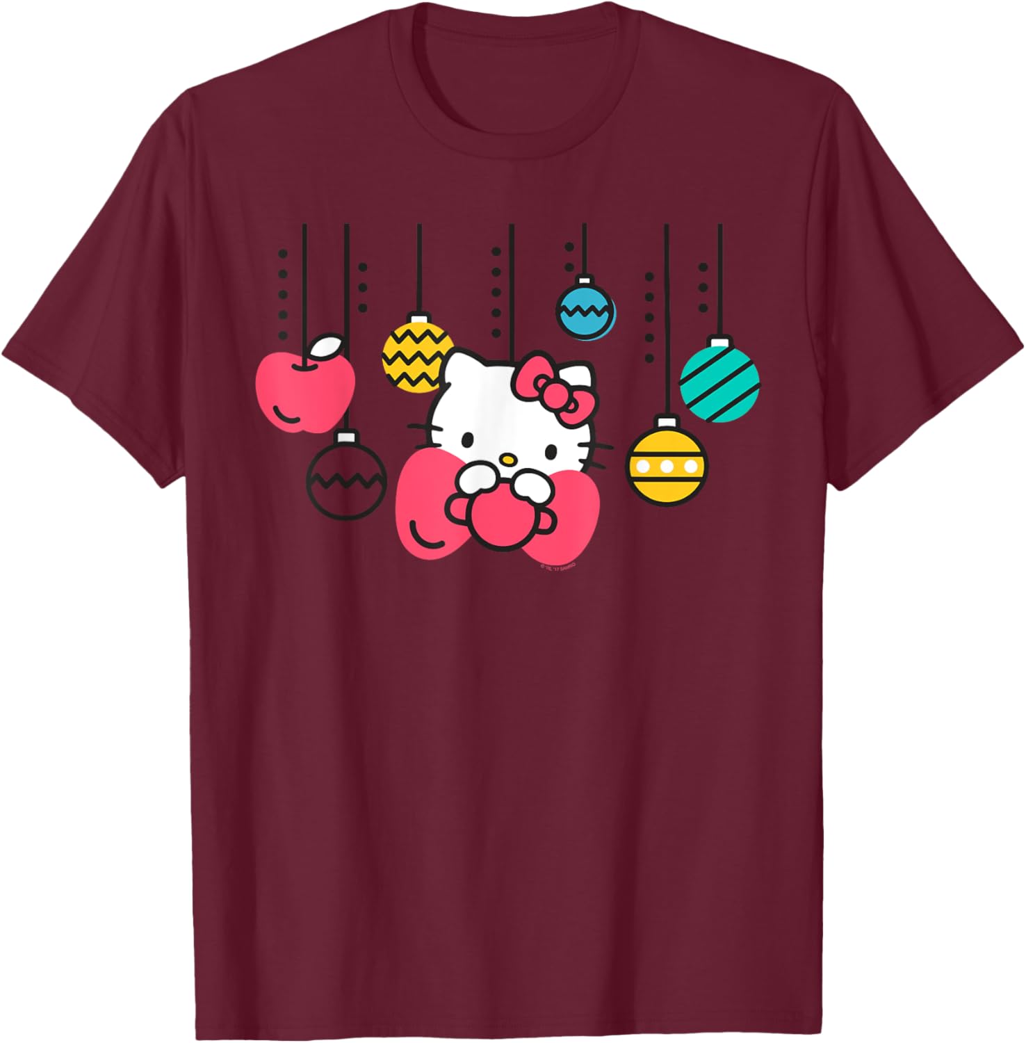Adorable Hello Kitty Christmas Ornament T-Shirt for Holiday Cheer - 1