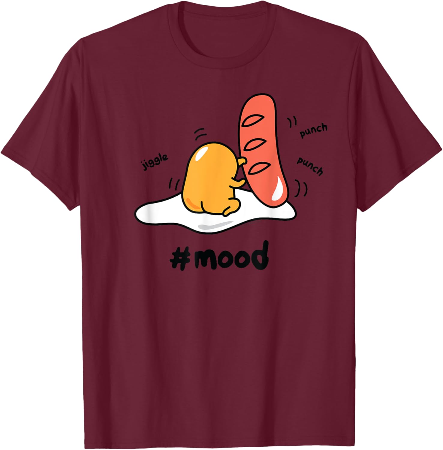 Gudetama Lazy Egg Mood Boxing Punching Hot Dog T-Shirt for Fun Style - 12