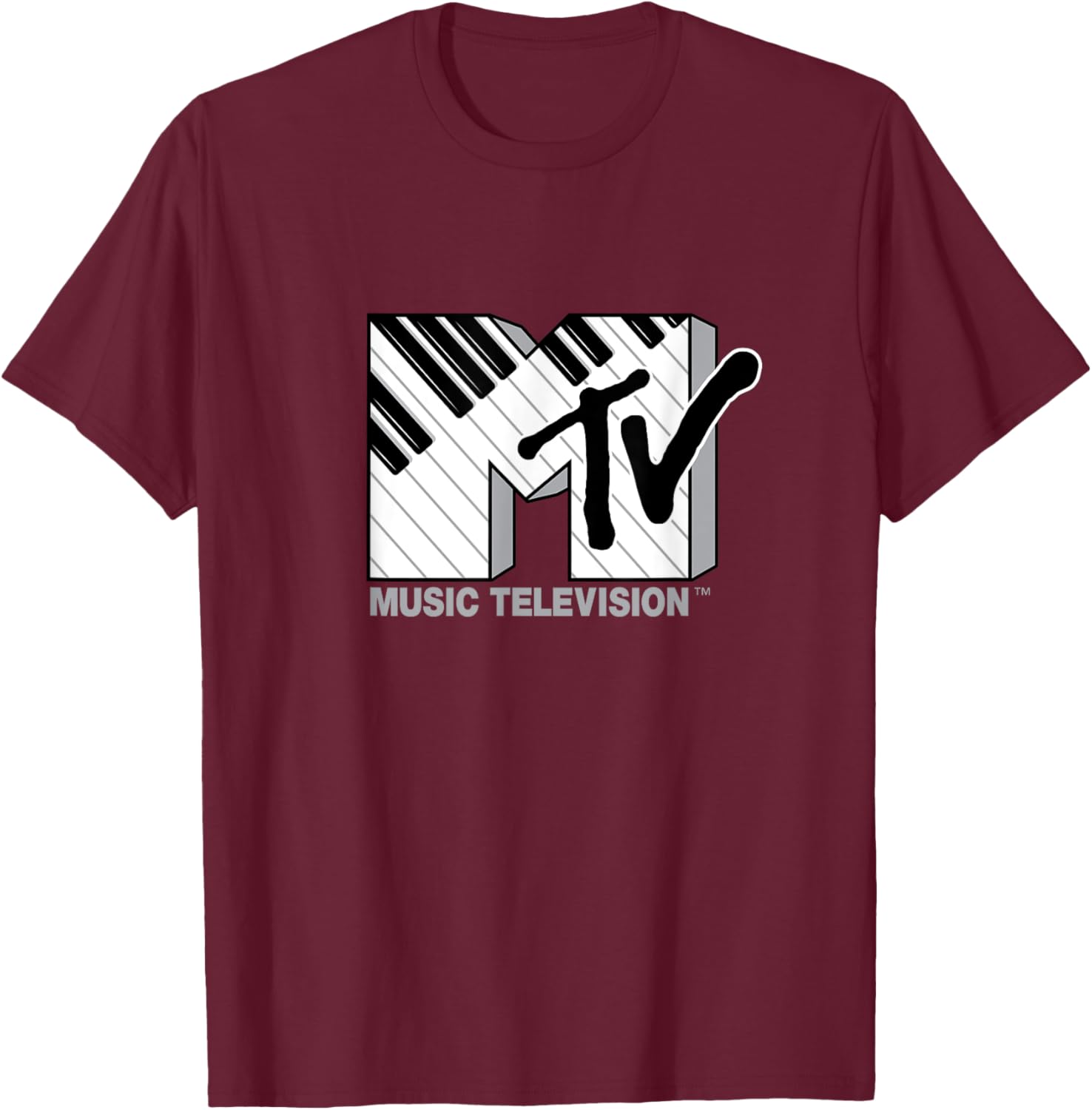 Mademark x MTV Official Logo T-Shirt with Black and White Piano Keys - 8