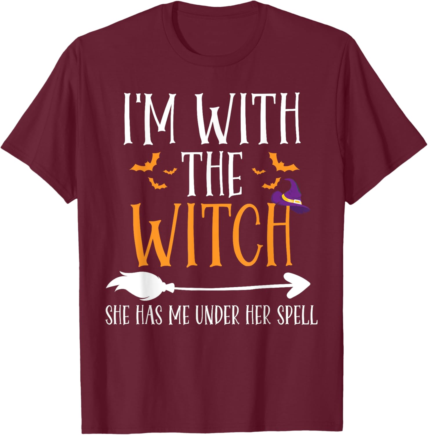Funny I'm With The Witch Halloween Couples Costume T-Shirt for Fun Lovers - 19