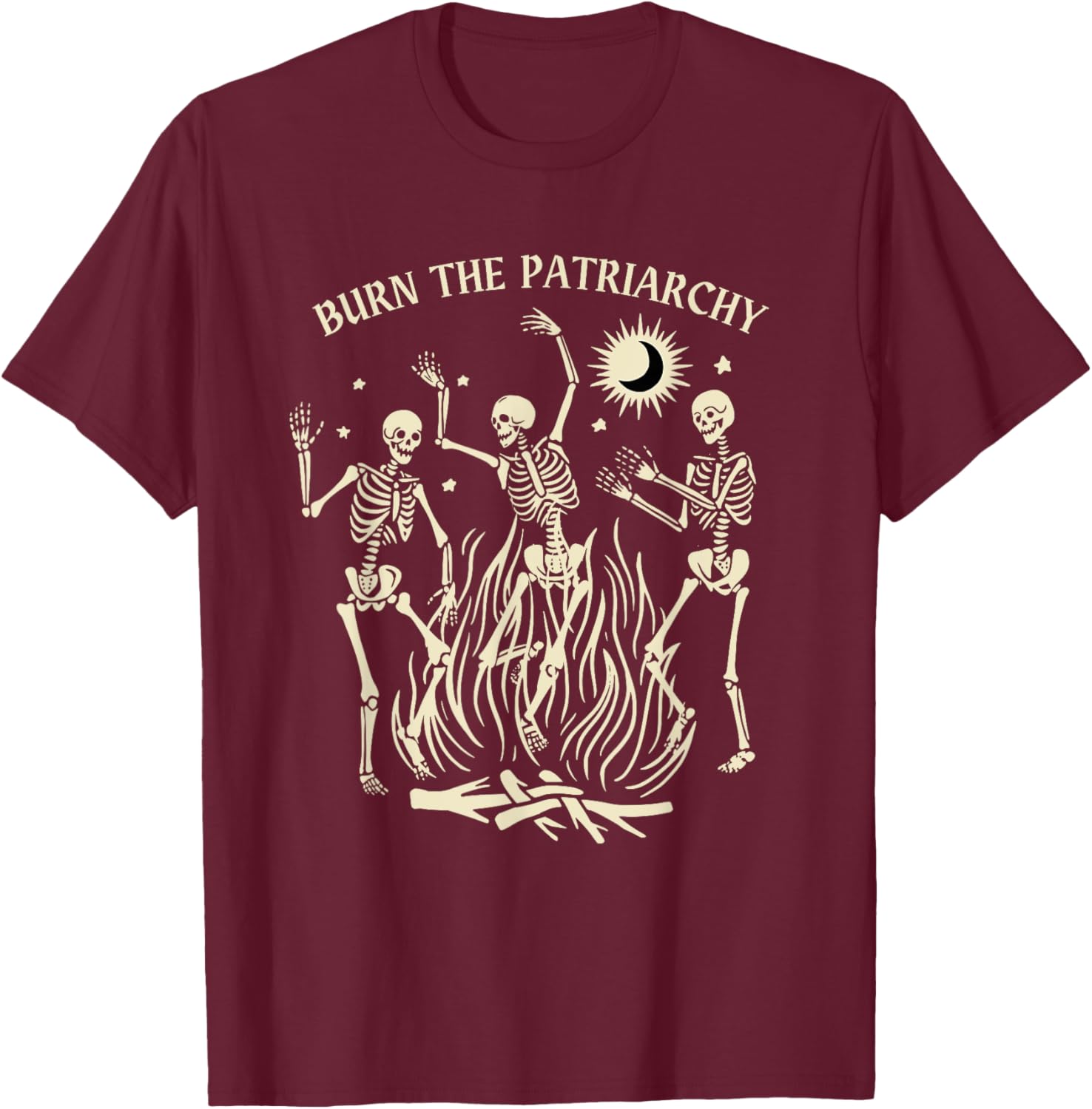 Funny Feminist Halloween T-Shirt Burn The Patriarchy Black Tee for Women - 8