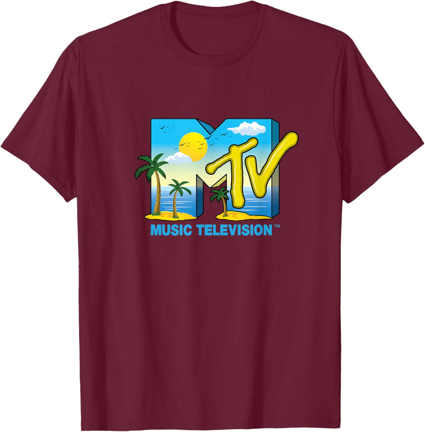 Mademark x MTV Official Logo T-Shirt with Palm Trees and Beach Vibes - 2
