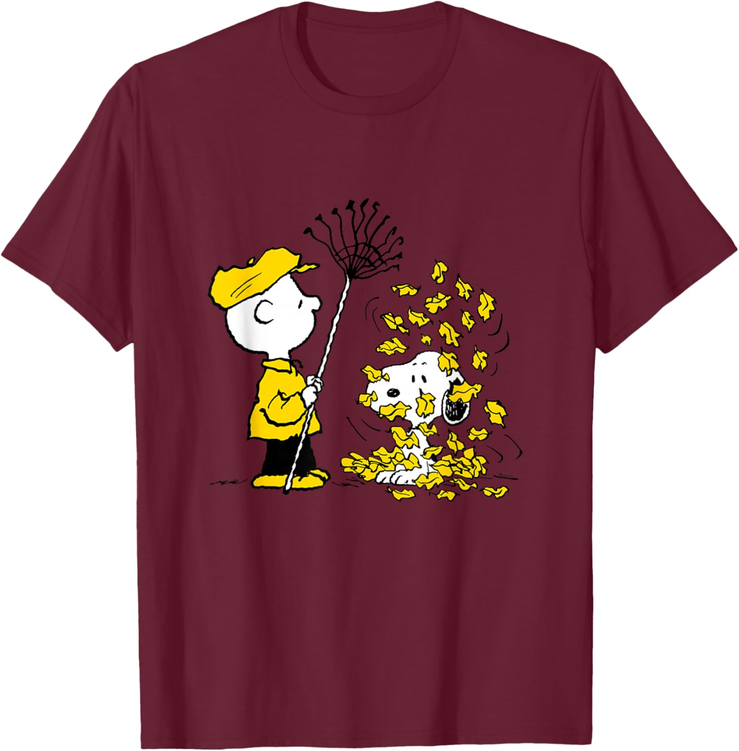 Charlie Brown Snoopy Fall Leaves T-Shirt Perfect for Peanuts Fans - 6