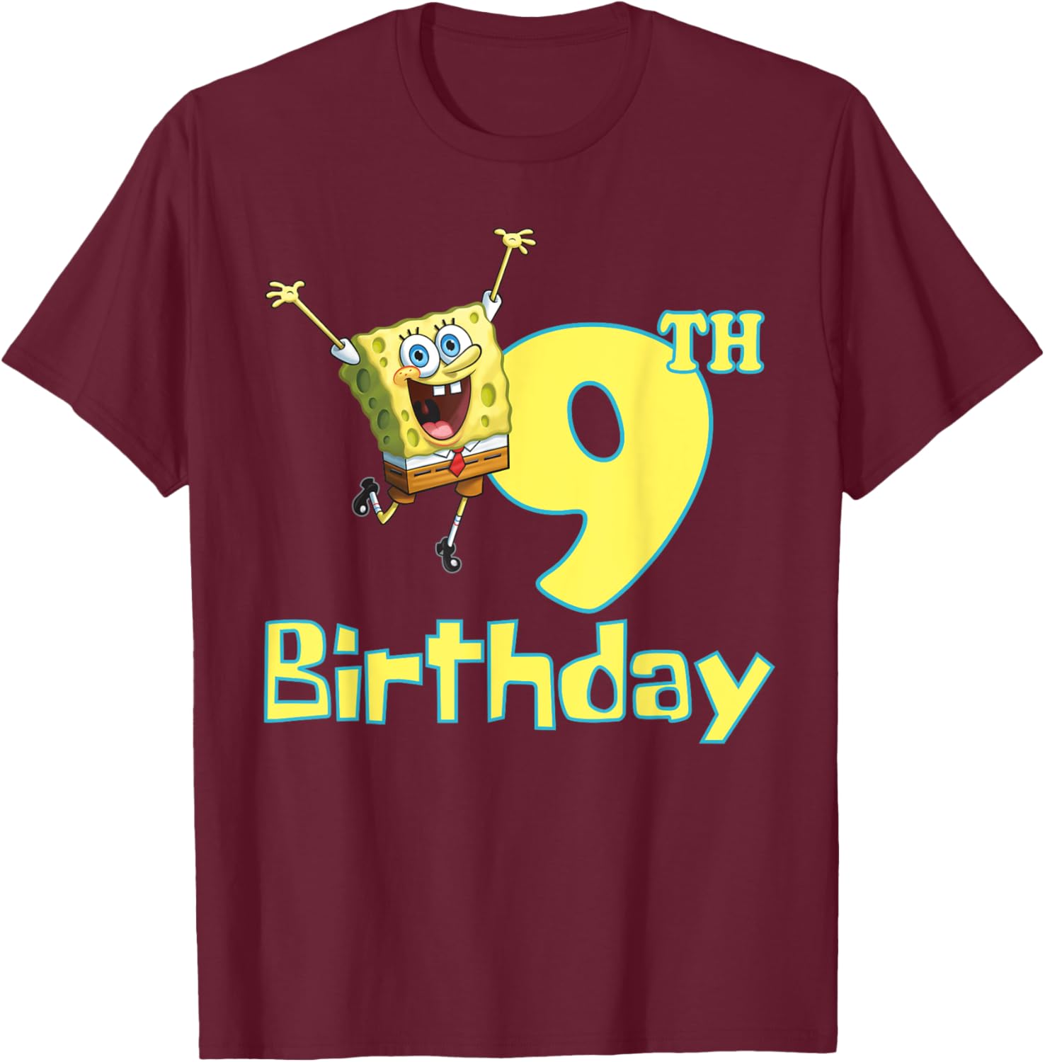 Mademark SpongeBob SquarePants 9th Birthday T-Shirt for Kids - 22