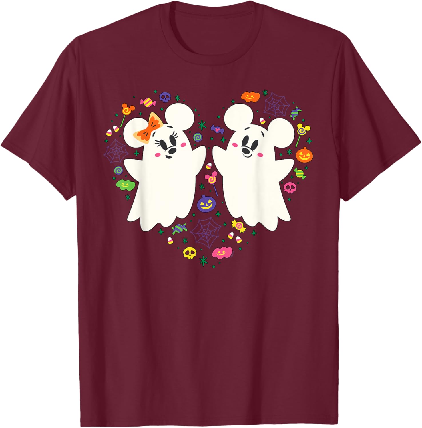 Disney Mickey and Minnie Ghosts Halloween Heart T-Shirt for Kids - 3