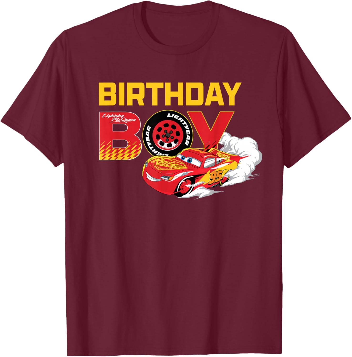 Lightning McQueen Birthday Boy T-Shirt for Disney Pixar Cars Fans - 16