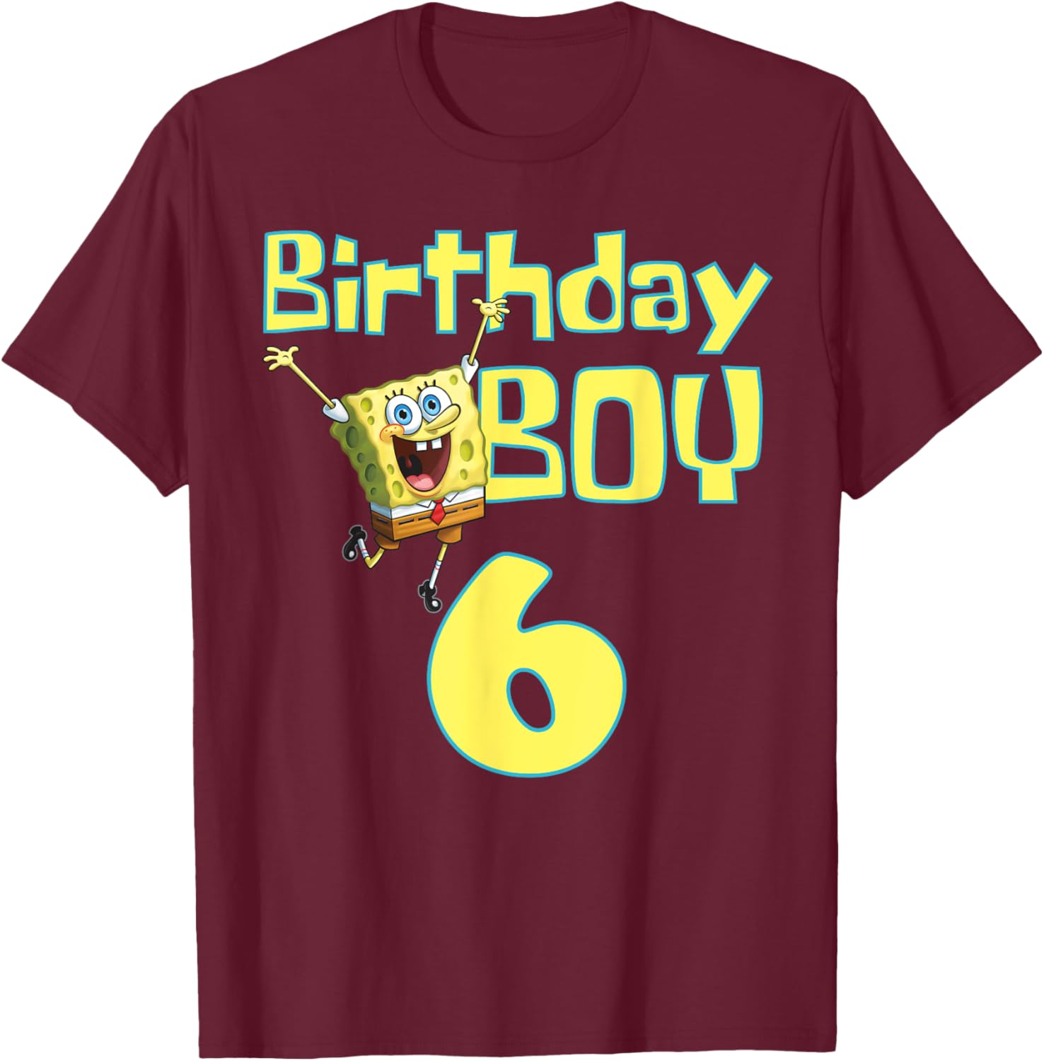 Mademark SpongeBob SquarePants Birthday Boy 6 T-Shirt for Kids - 7