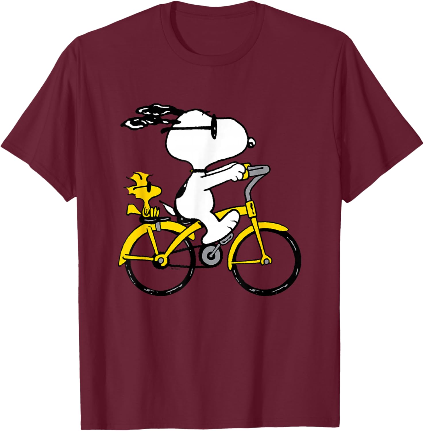 Snoopy and Woodstock Bike Ride T-Shirt for Fun Casual Outfits - 13