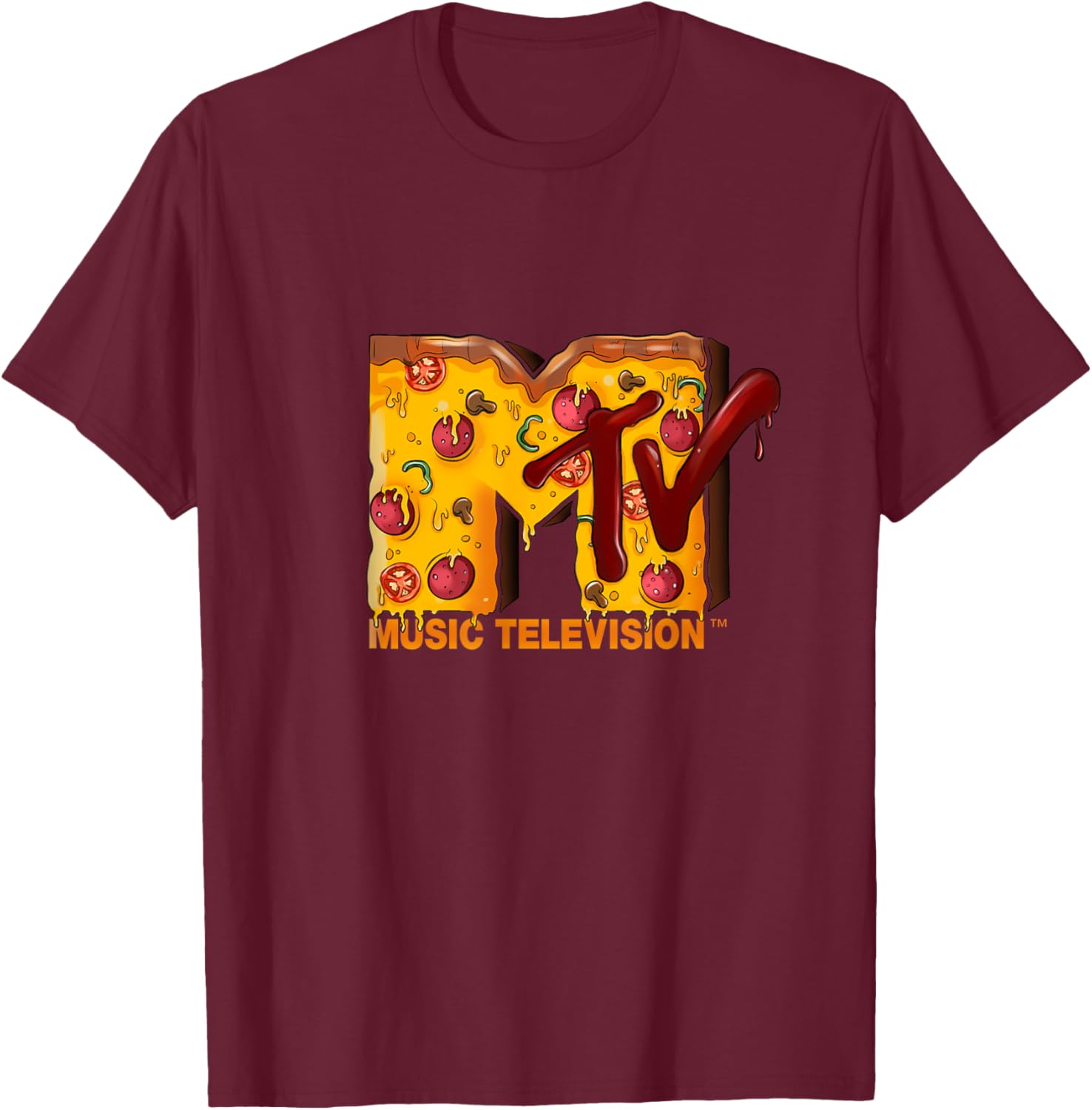 Mademark x MTV Pizza Lover T-Shirt Original MTV Logo Fun Design - 6
