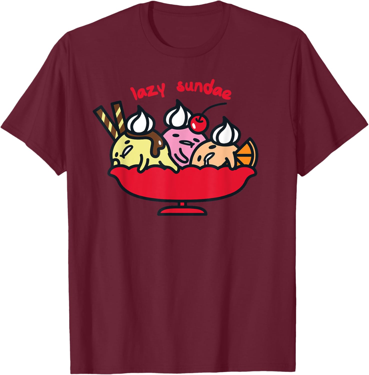 Gudetama Lazy Egg Sundae Ice Cream T-Shirt for Fun Fashion Lovers - 2