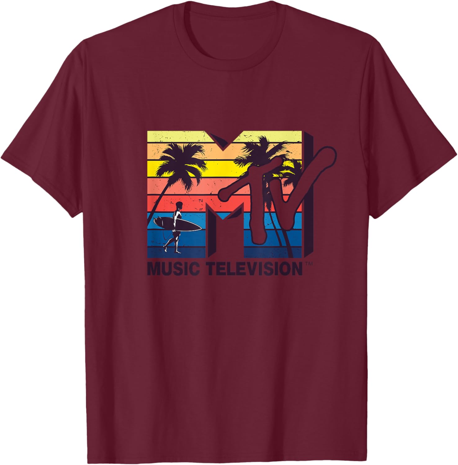 Mademark x MTV Vintage Surfer Palm T-Shirt for Retro Style Lovers - 22