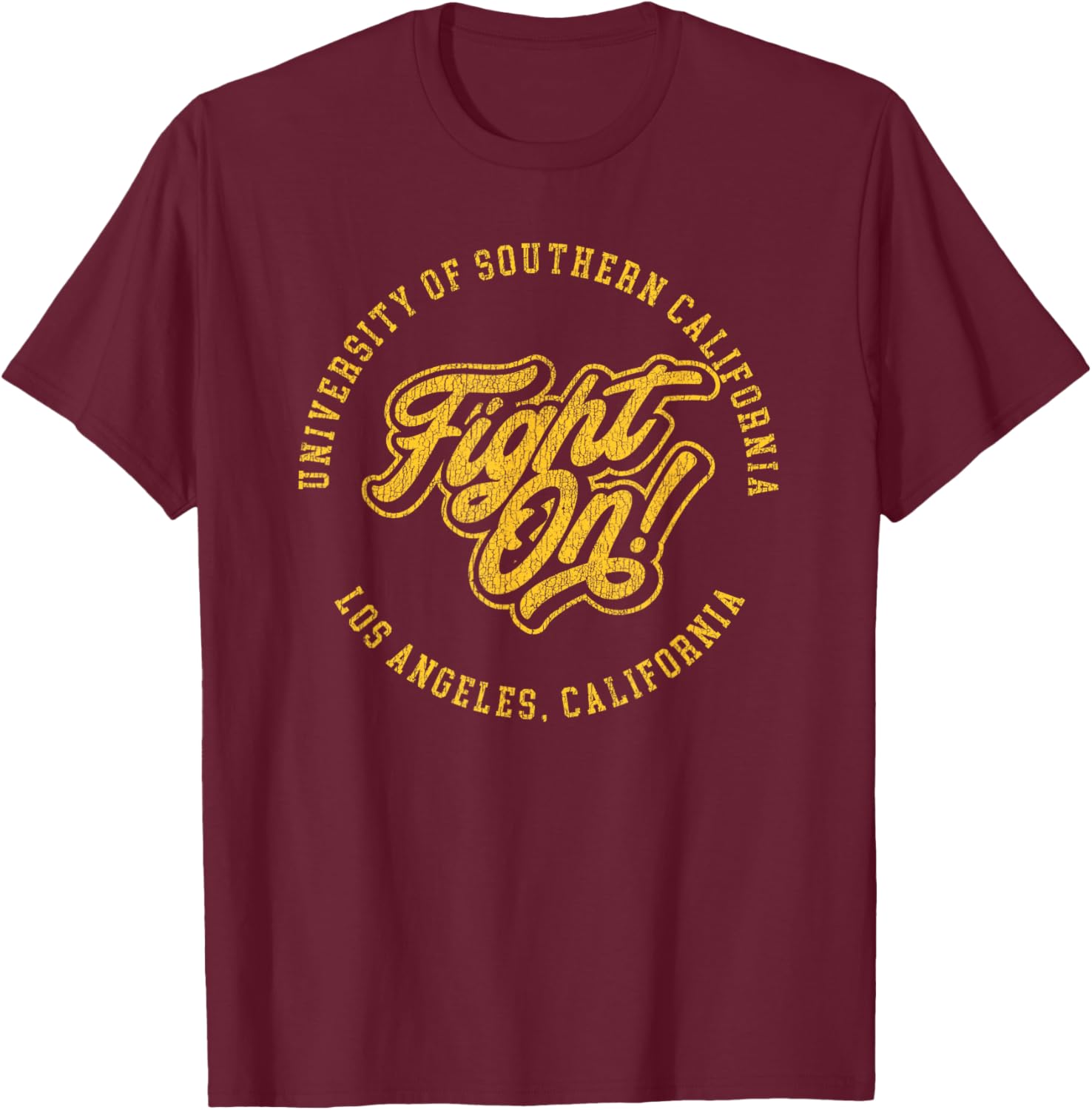 USC Fight On Vintage Script T-Shirt for Sports Fans and Alumni - 1