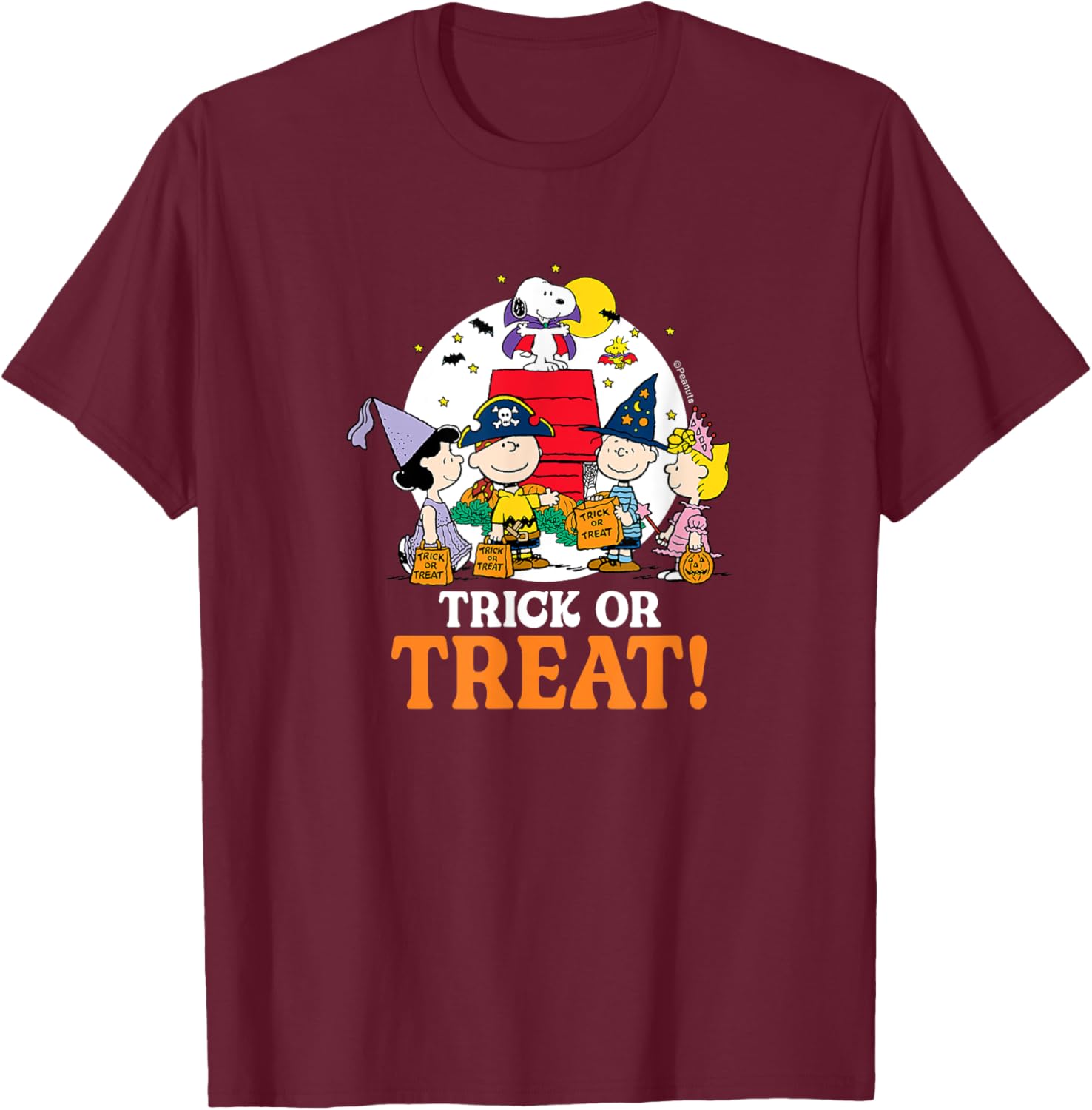 Peanuts Halloween Trick or Treat Moonlight T-Shirt for Fun Celebrations - 10