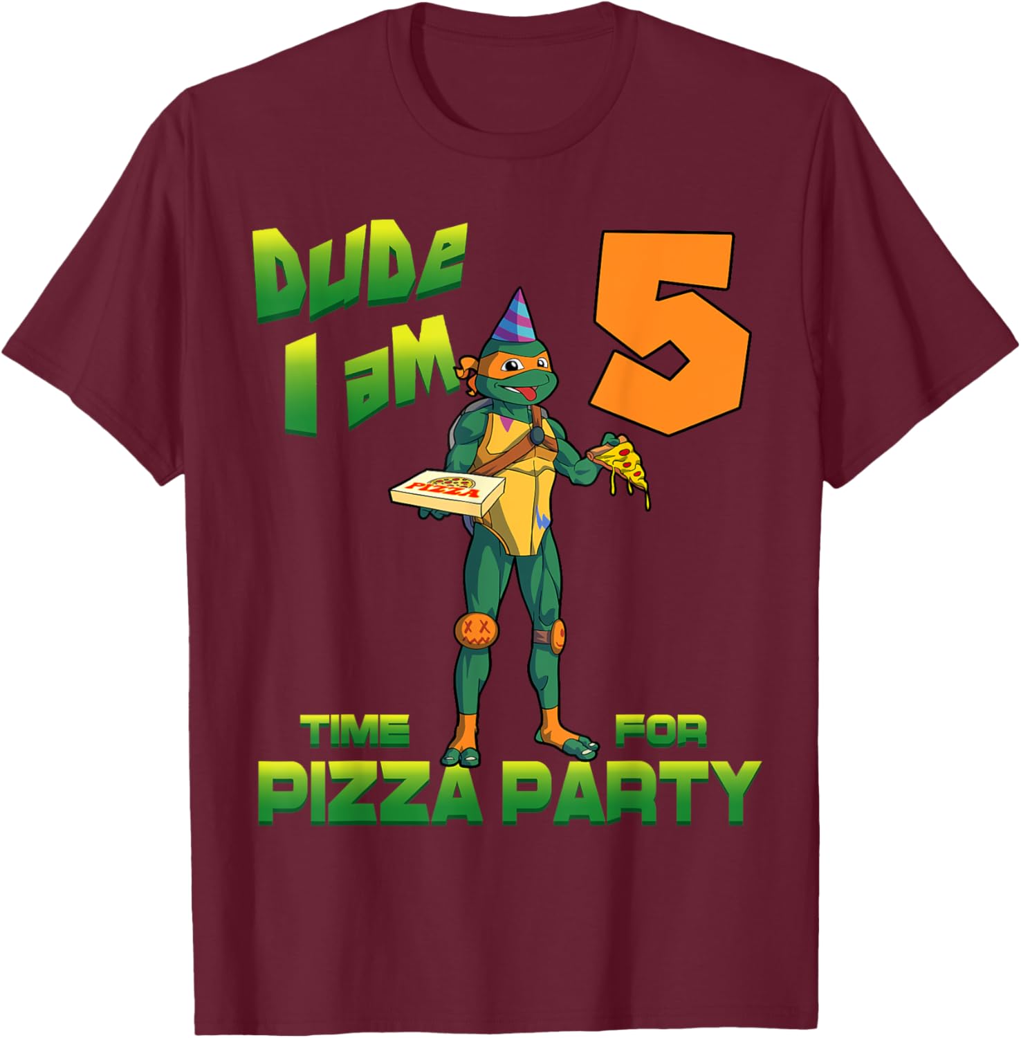 Mademark Teenage Mutant Ninja Turtles Michelangelo Pizza Party T-Shirt - 22