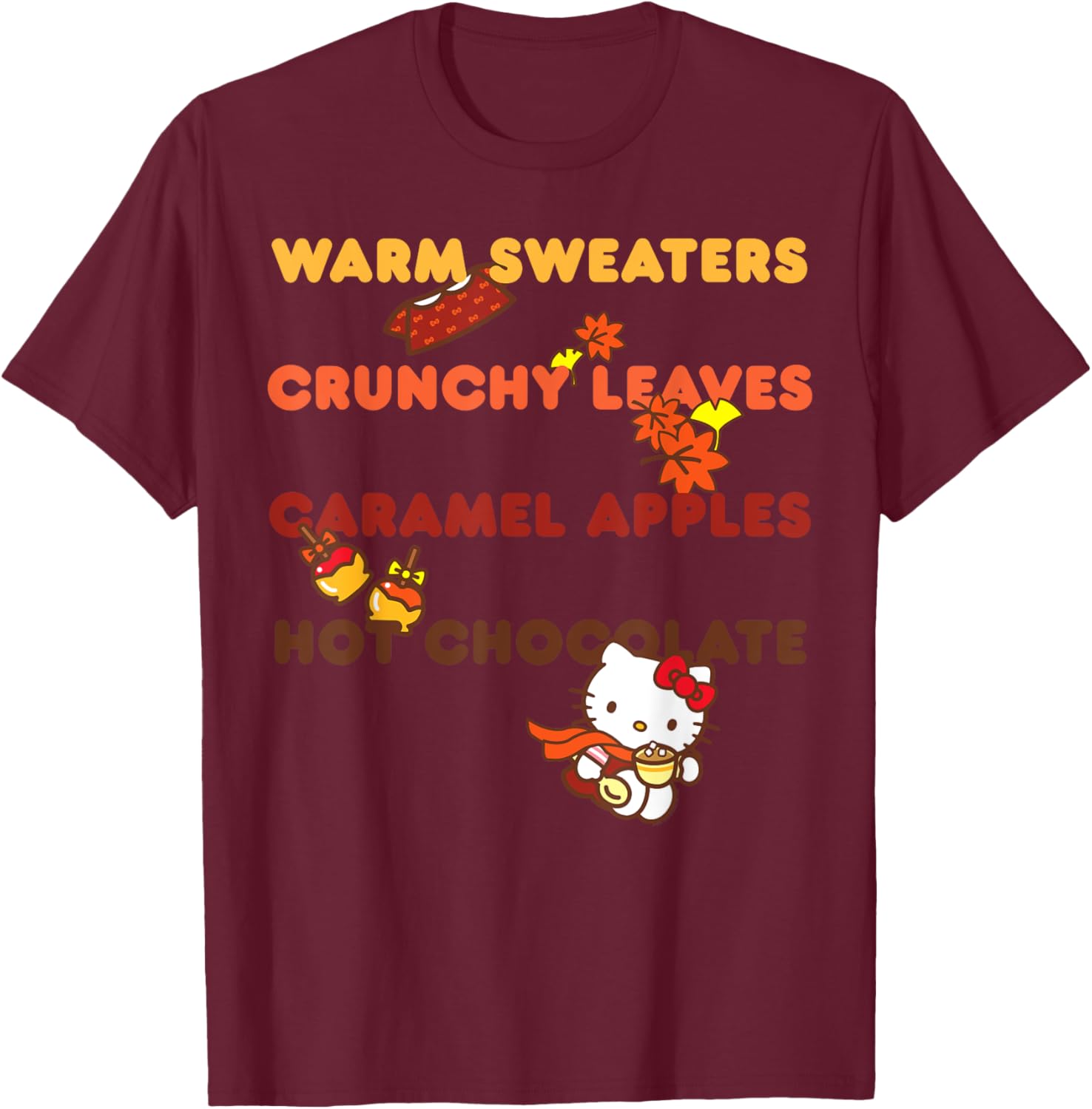 Hello Kitty Favorite Fall Things T-Shirt for Cozy Seasonal Style - 8