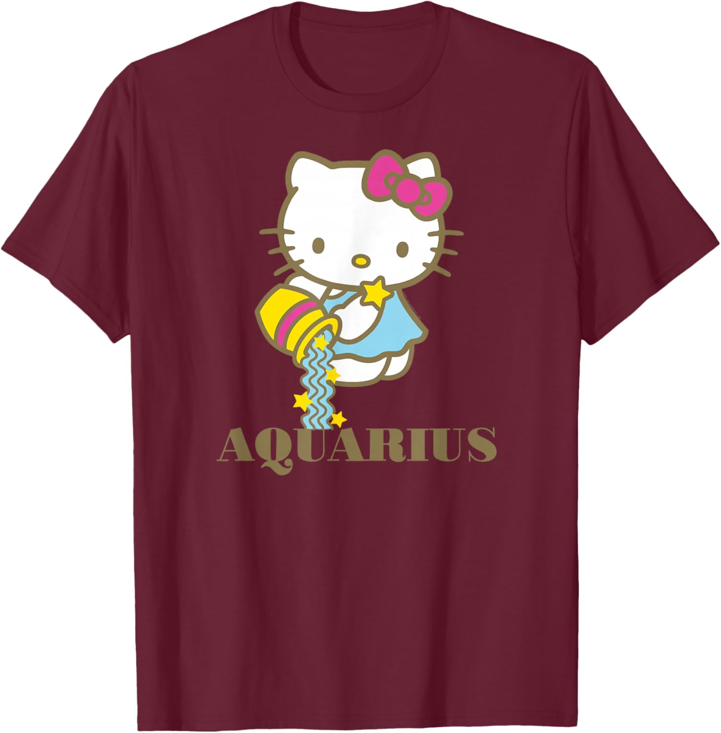 Hello Kitty Aquarius Zodiac T-Shirt Cute Graphic Tee for Pisces Fans - 2