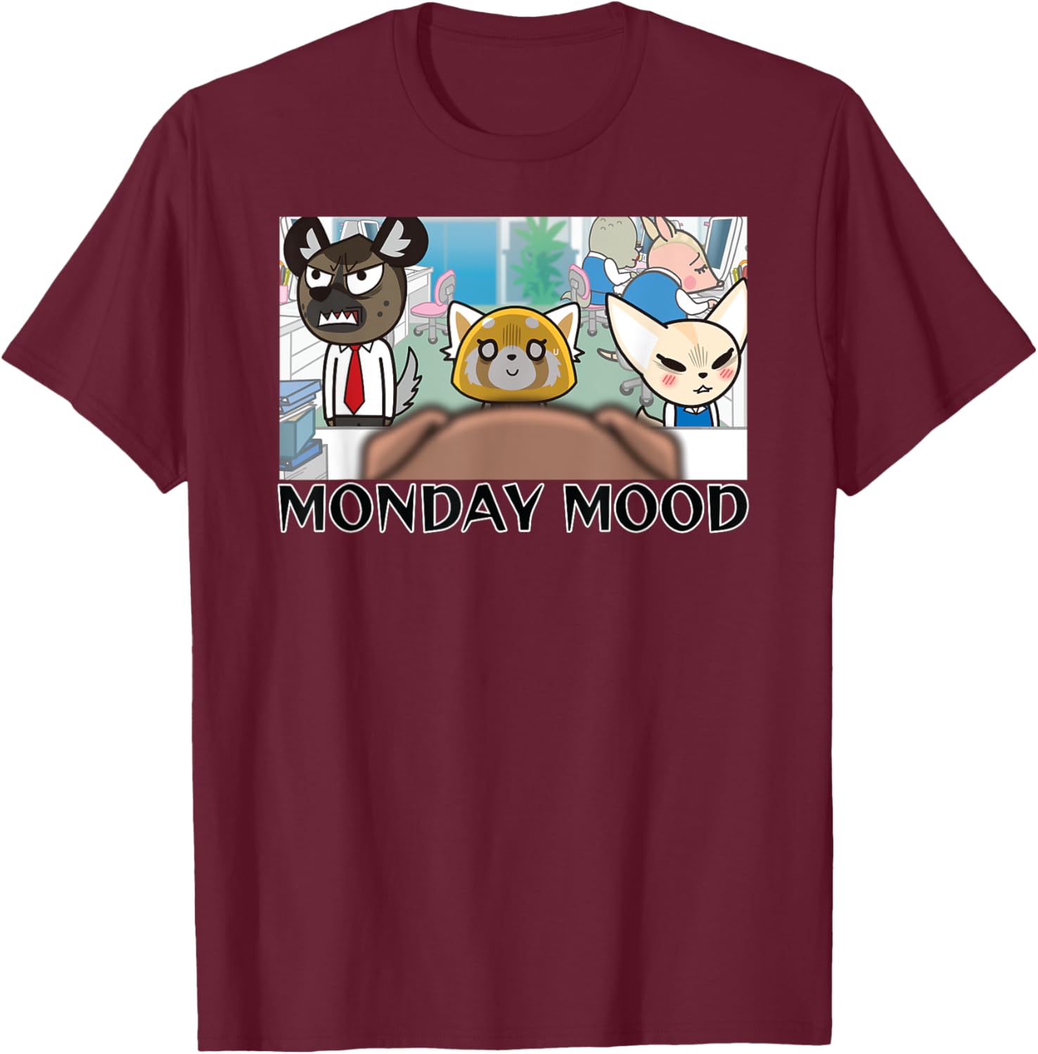 Aggretsuko Season 2 Monday Mood T-Shirt for Fans of Fun Anime Apparel - 13