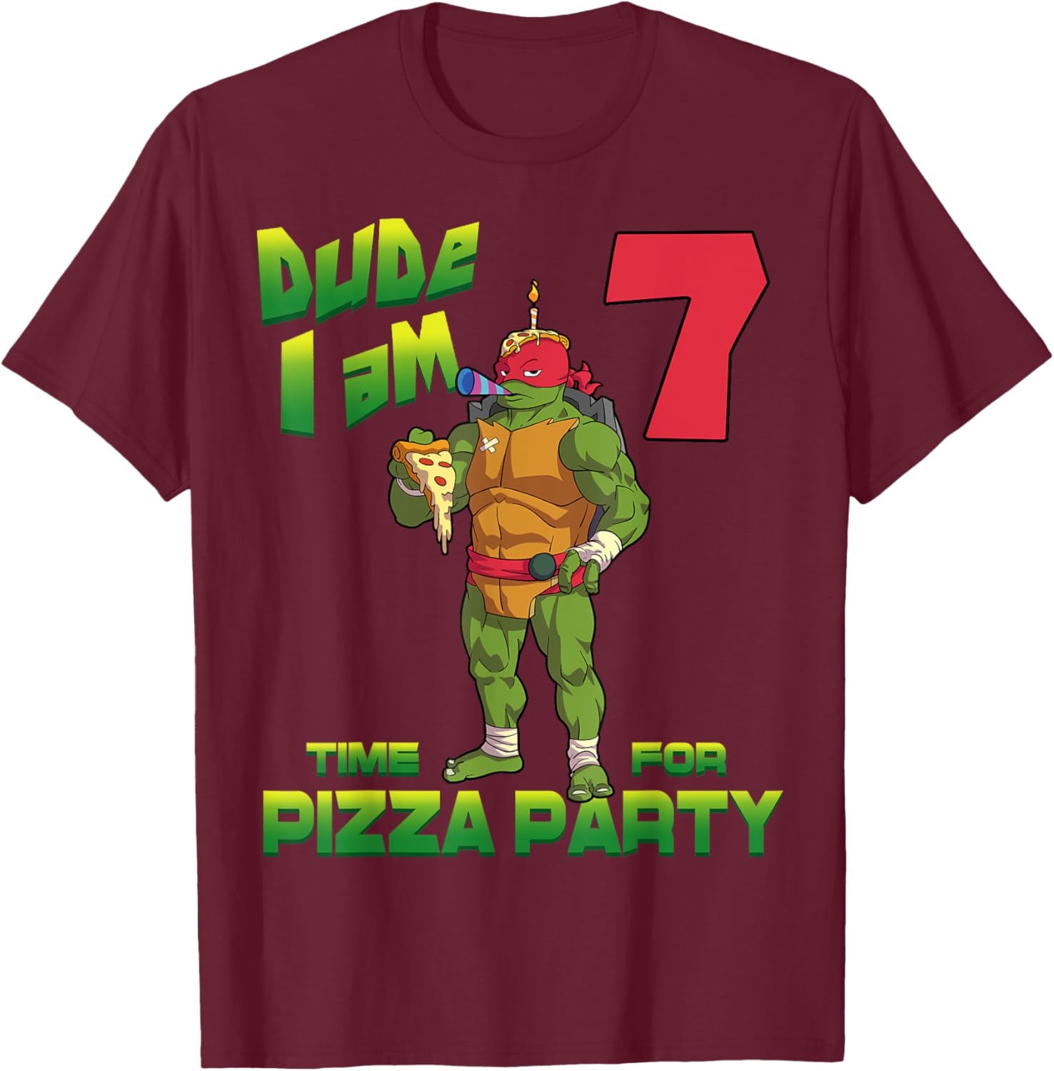 Mademark TMNT Raphael Pizza Party T-Shirt for 7 Year Olds - 10