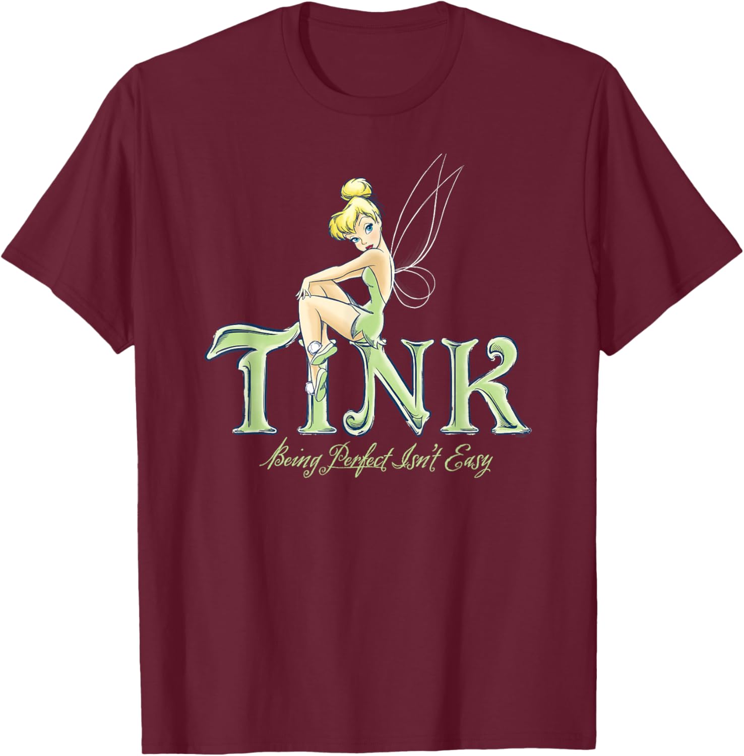 Disney Tinker Bell Perfect Isn't Easy T-Shirt - Cute Peter Pan Apparel - 23