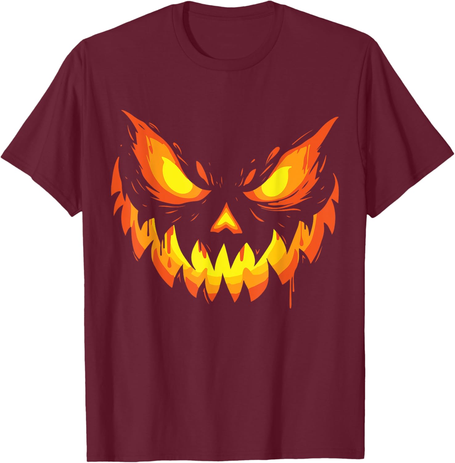 Scary Jack O Lantern Pumpkin Face Halloween T-Shirt for Boys and Men - 7