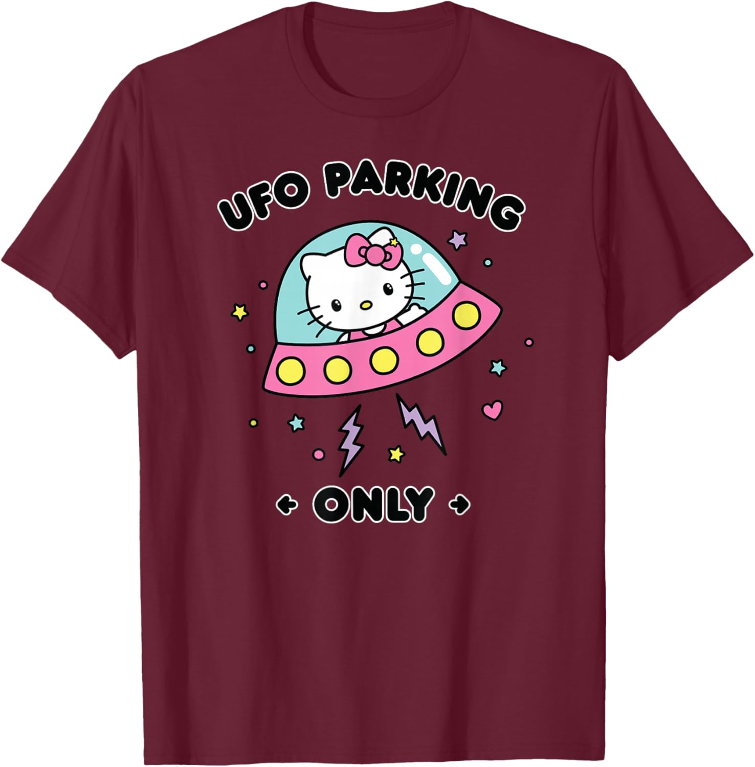 Hello Kitty UFO Parking Only Area 51 Alien Spaceship T-Shirt for Fun Lovers - 18