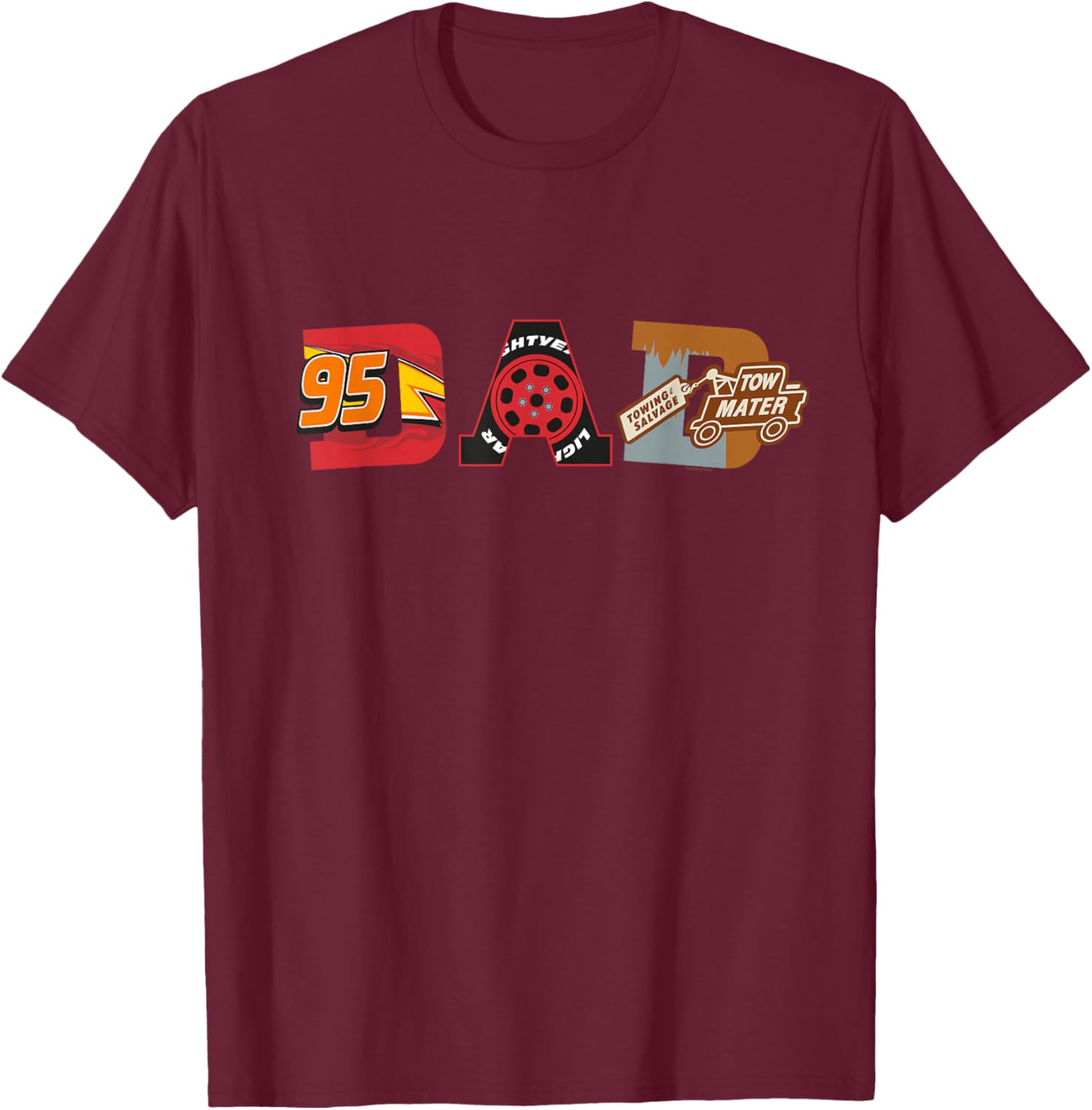 Disney and Pixar Cars Dad Father's Day Birthday T-Shirt for Kids and Dads - 10
