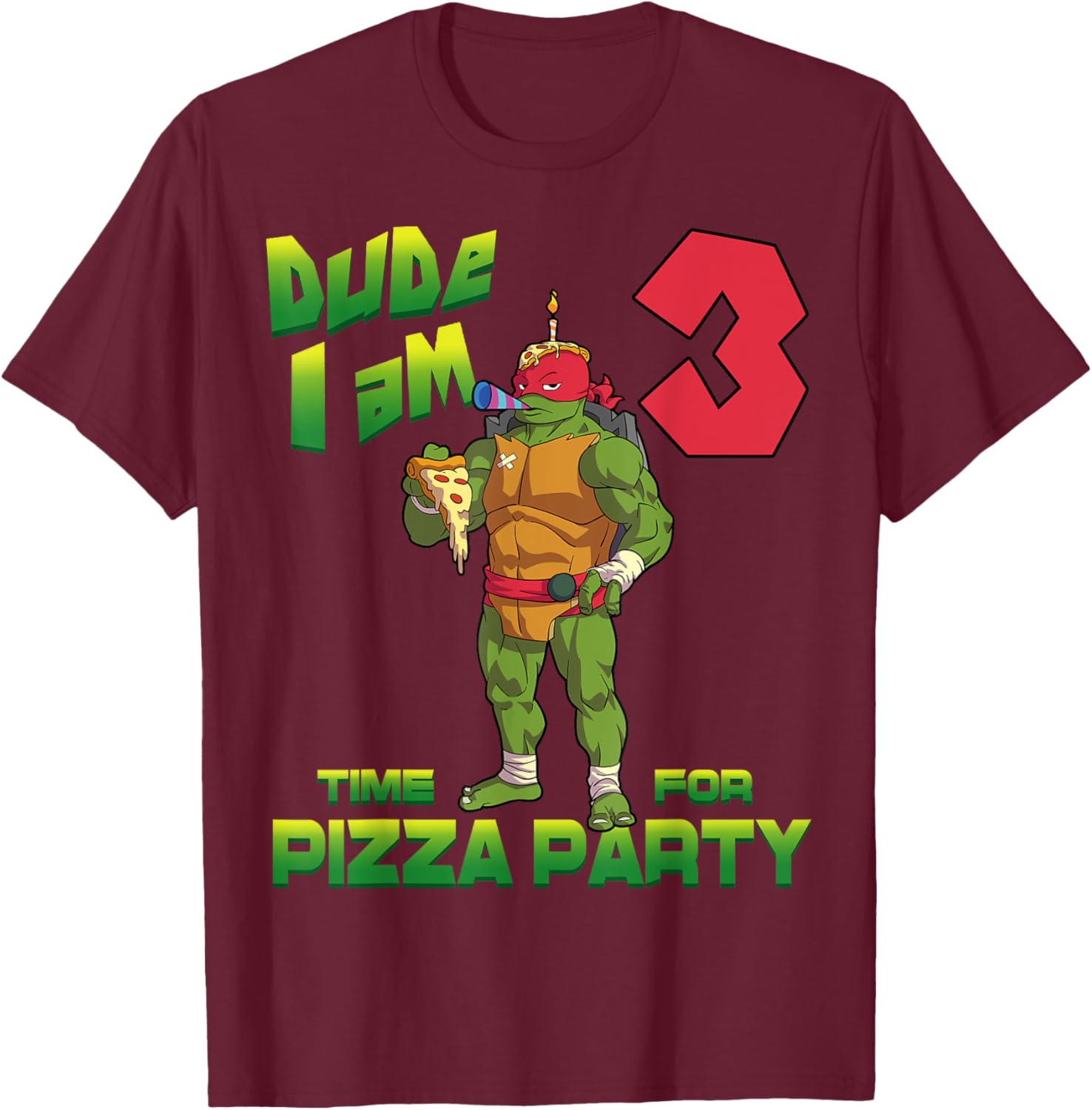 Mademark TMNT Raphael Pizza Birthday T-Shirt for 3 Year Old Kids - 13
